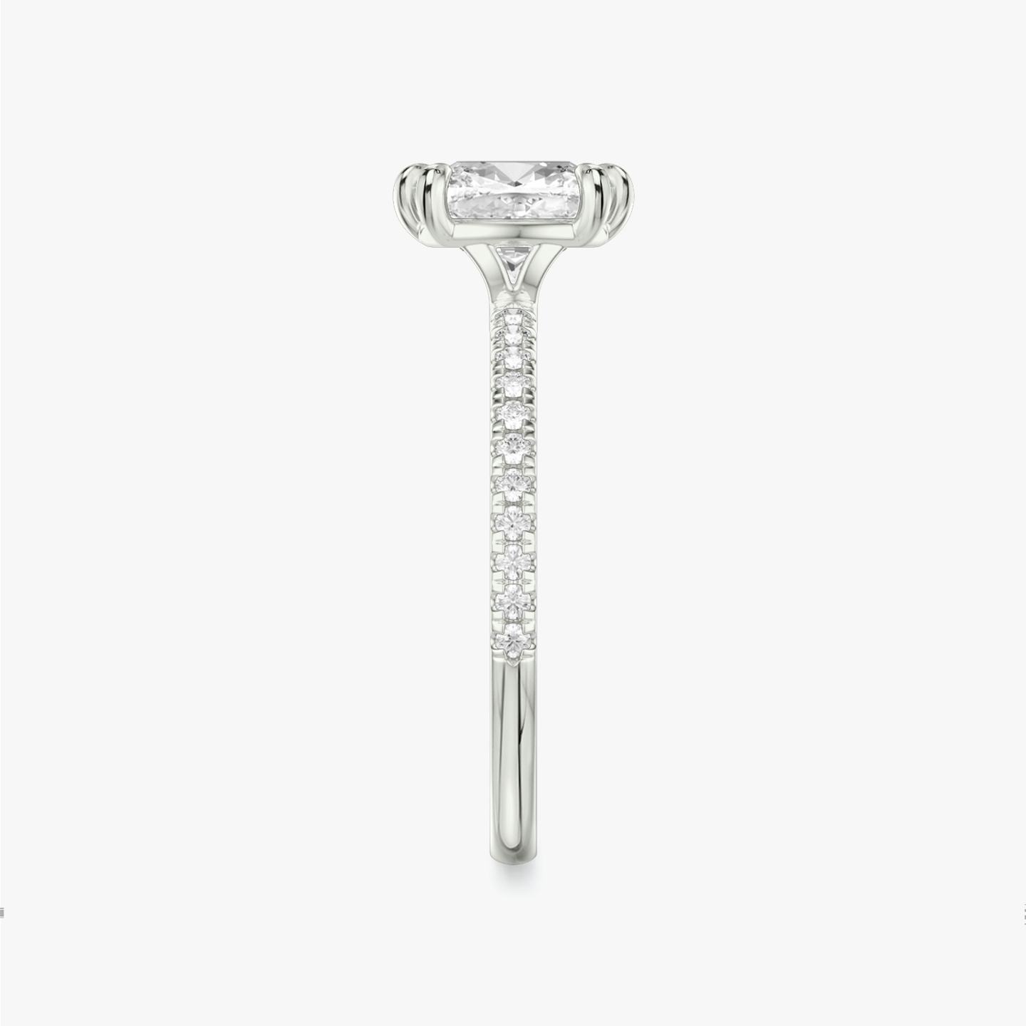 The Signature 6 Prong | Pavé Cushion | 18k | 18k White Gold | Band: Pavé | Diamond orientation: vertical | Carat weight: See full inventory