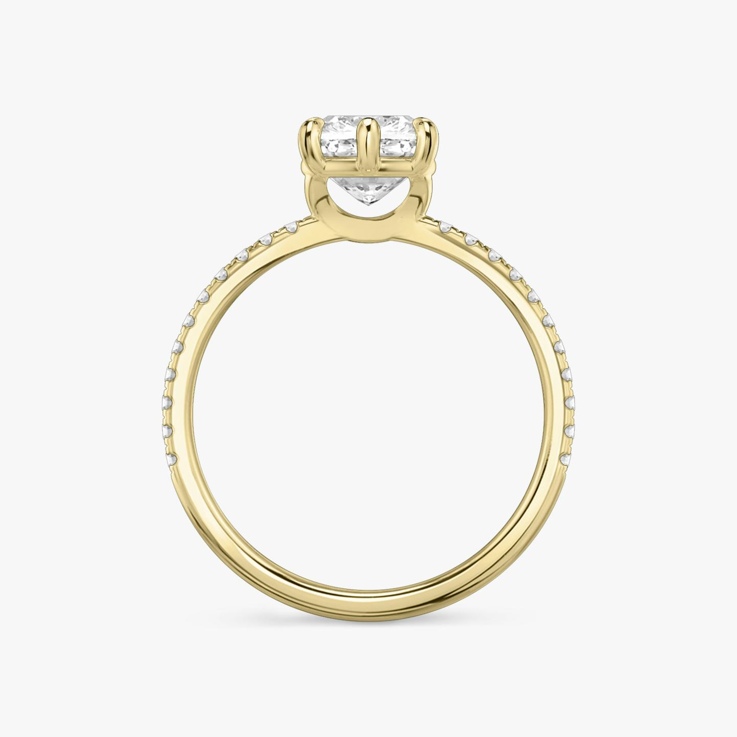 The Signature 6 Prong | Pavé Cushion | 18k | 18k Yellow Gold | Band: Pavé | Diamond orientation: vertical | Carat weight: See full inventory