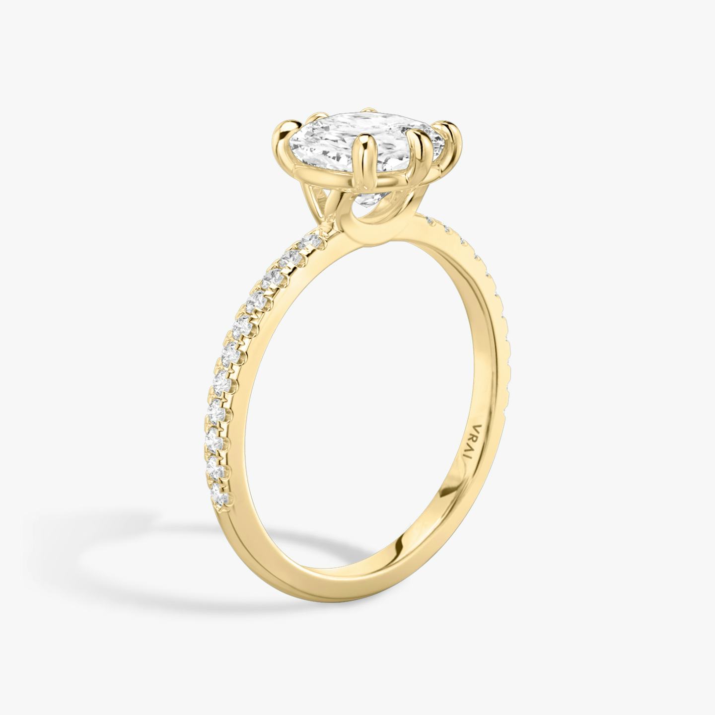 The Signature 6 Prong | Pavé Cushion | 18k | 18k Yellow Gold | Band: Pavé | Diamond orientation: vertical | Carat weight: See full inventory