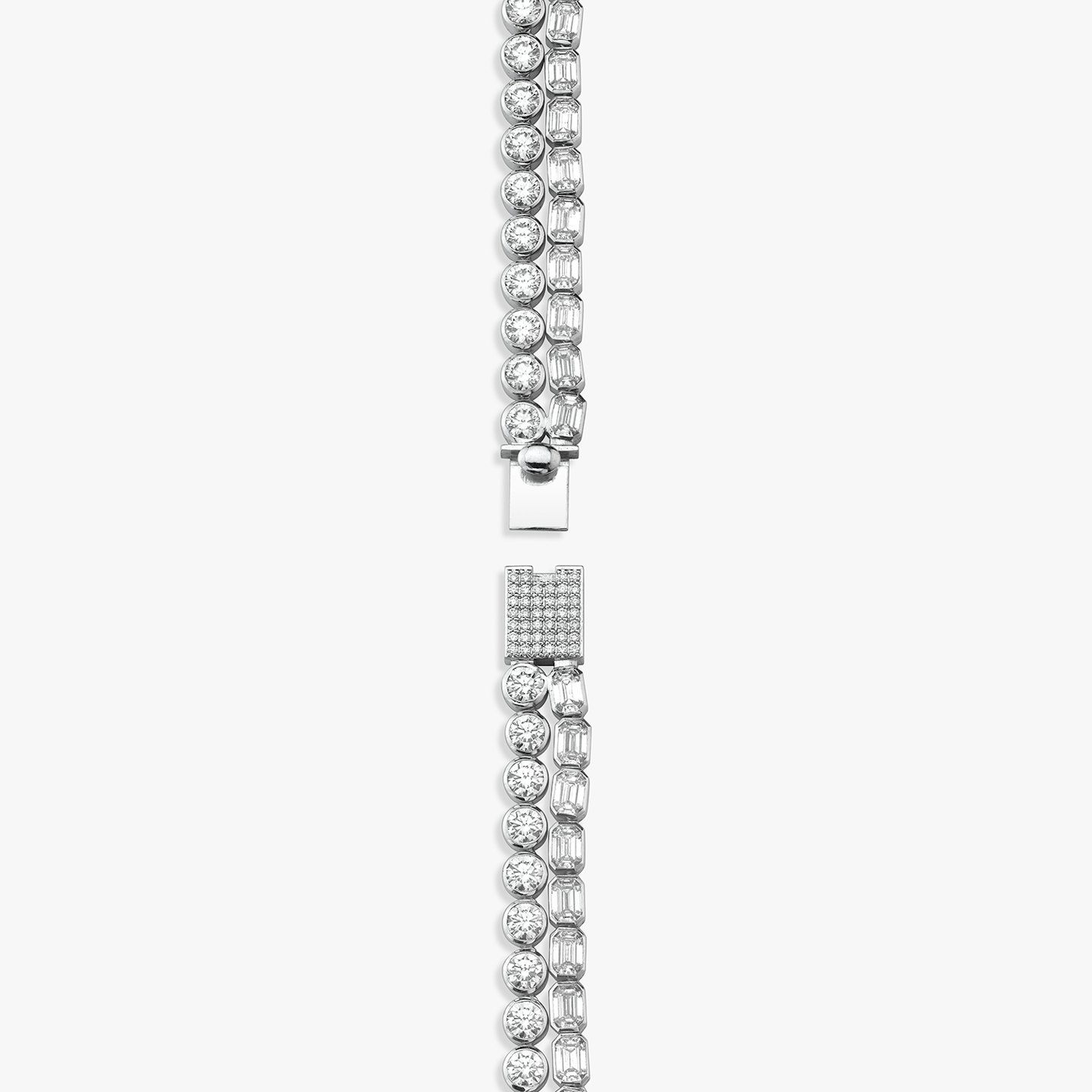 Celestial Double Strand Tennis Necklace Closeup image of Celestial Double Strand Tennis Necklace