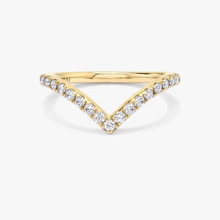 Signature V Yellow Gold Wedding Band