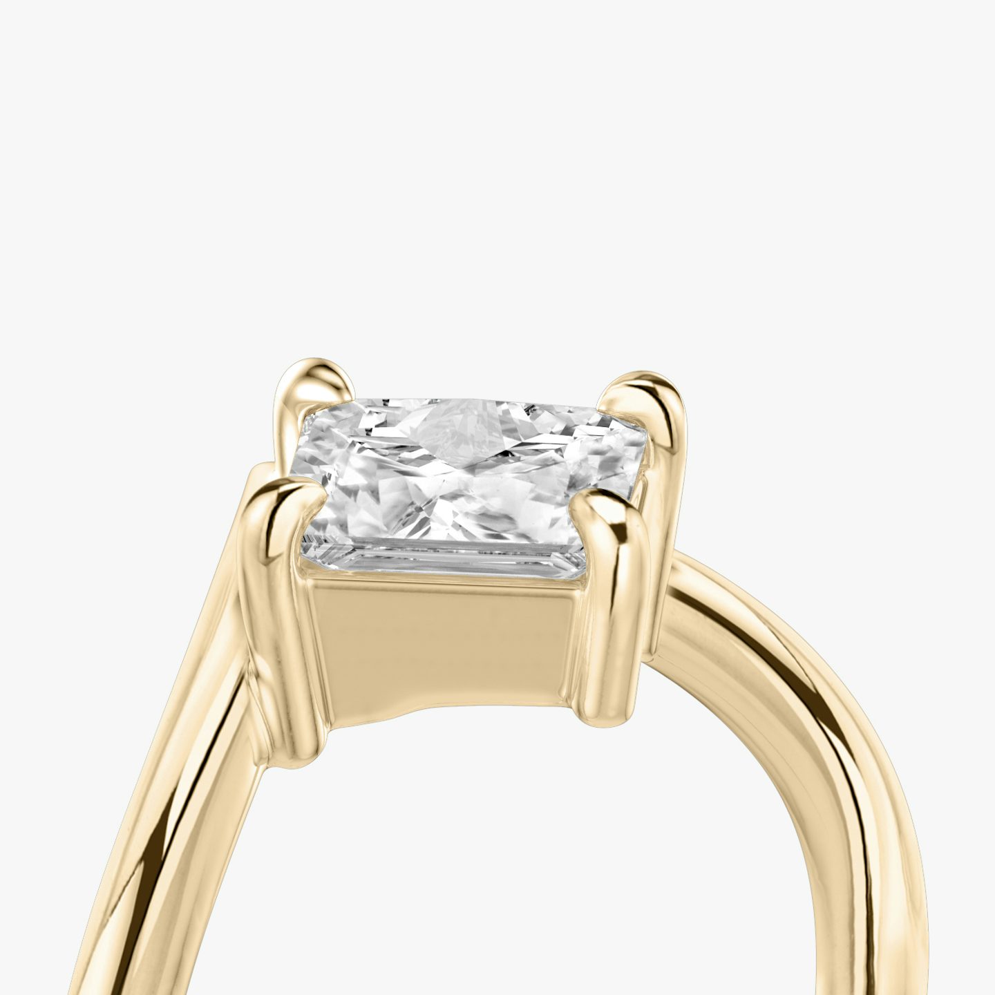 The Signature V | Asscher | 14k | 14k Rose Gold | Band: Plain | Diamond orientation: vertical | Carat weight: See full inventory