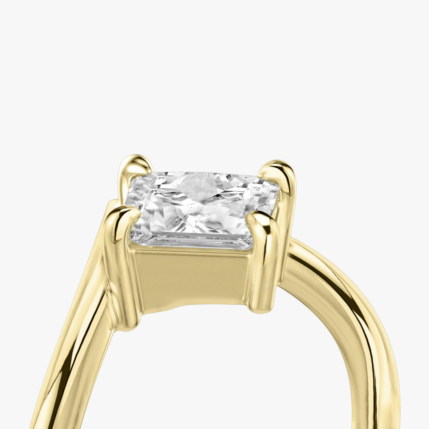 Bague de fiançailles Signature V | Asscher | 18k | Or jaune 18 carats | Anneau: Simple | Orientation du diamant: vertical | Poids en carats: Voir le stock total
