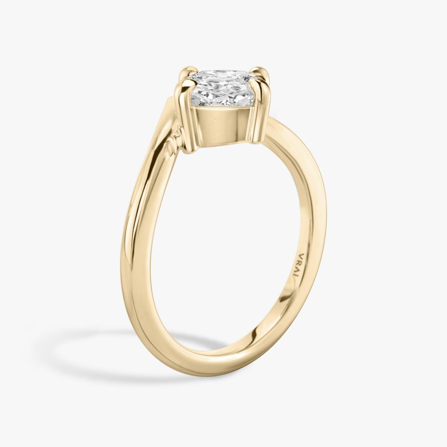 The Signature V | Pavé Cushion | 14k | 14k Rose Gold | Band: Plain | Diamond orientation: vertical | Carat weight: See full inventory