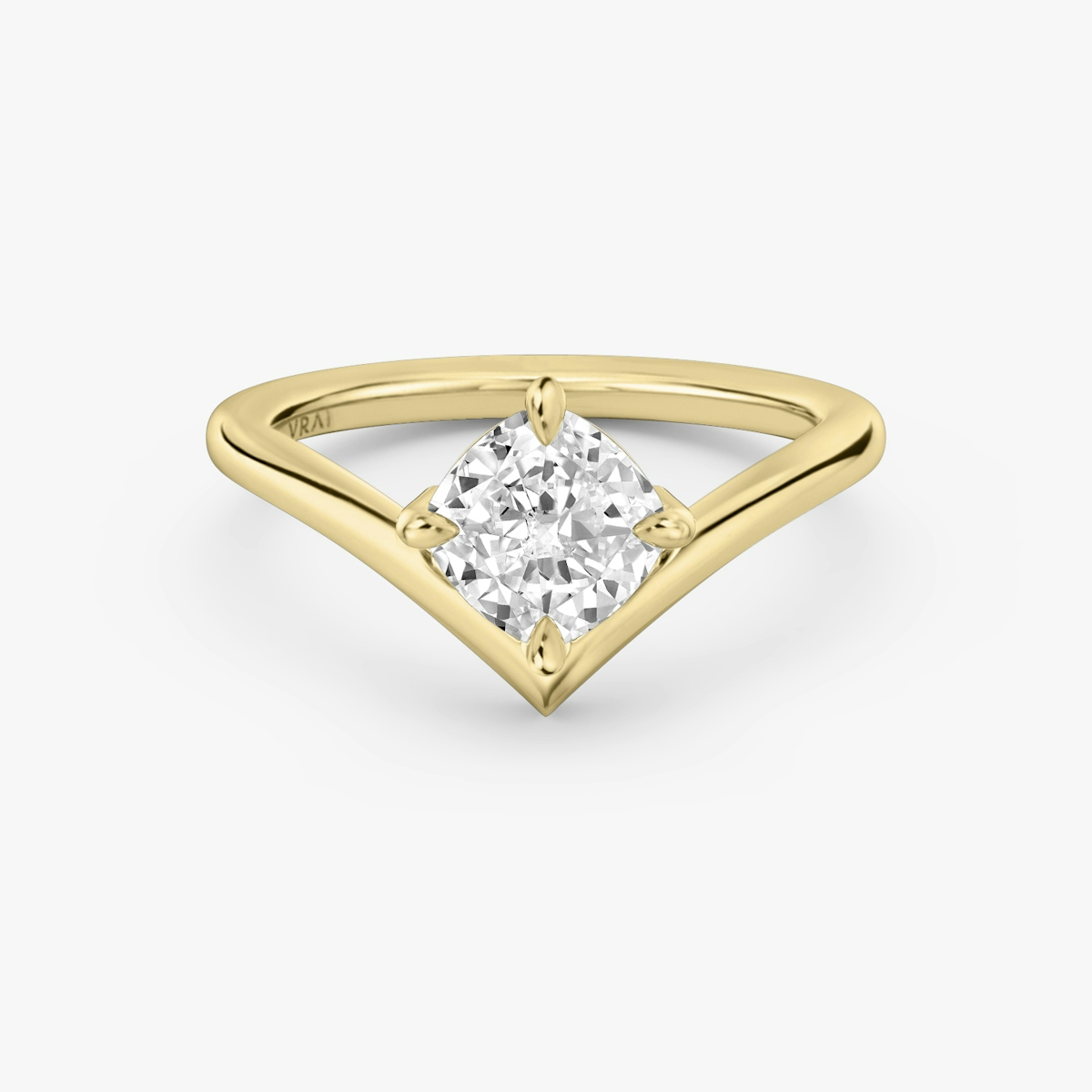 Signature V Diamond Solitaire Modern Engagement Rings VRAI