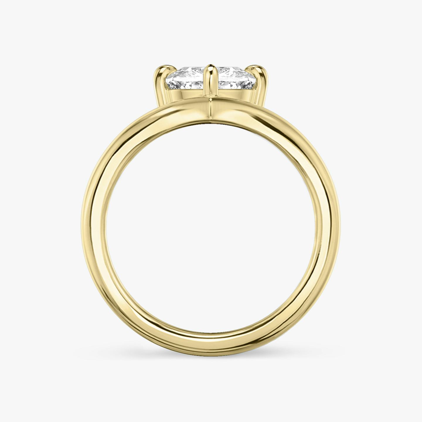 The Signature V | Pavé Cushion | 18k | 18k Yellow Gold | Band: Plain | Diamond orientation: vertical | Carat weight: See full inventory
