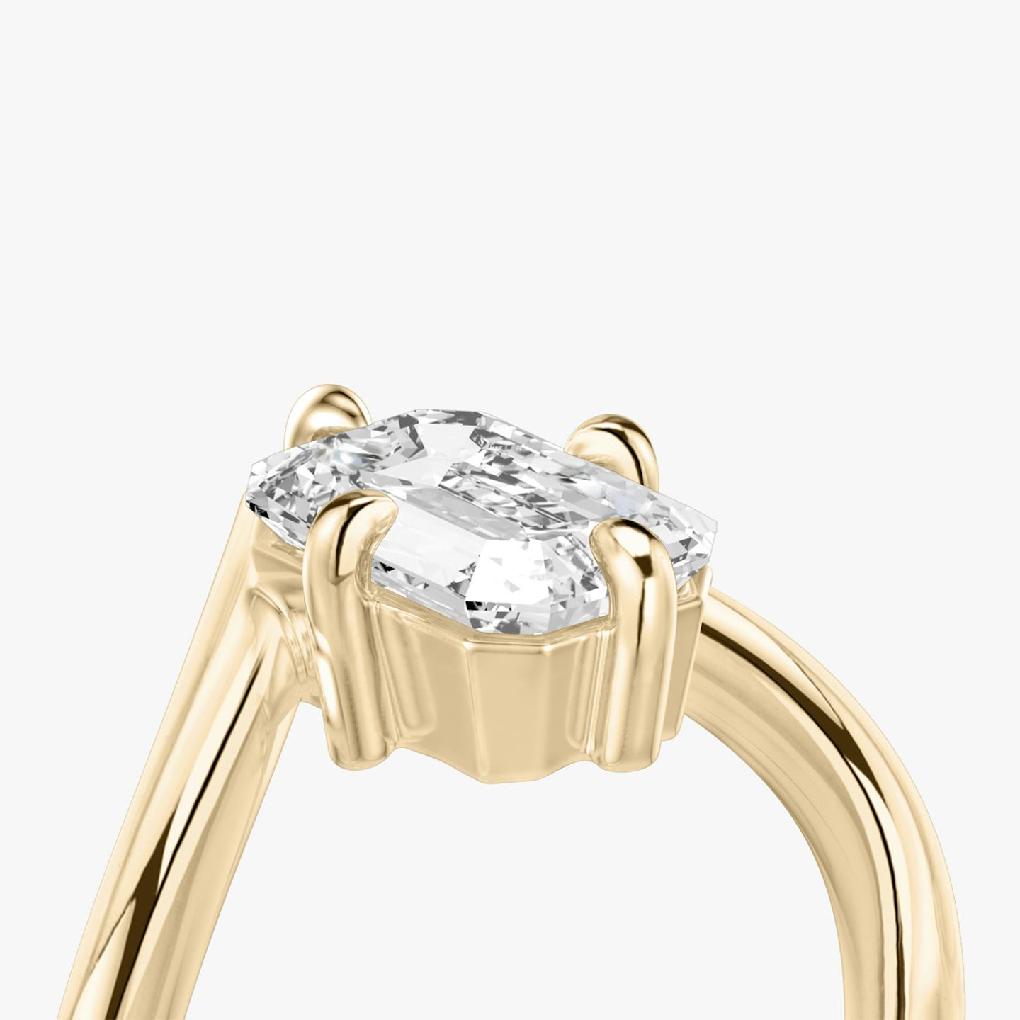 The Signature V | Emerald | 14k | 14k Rose Gold | Band: Plain | Diamond orientation: vertical | Carat weight: See full inventory