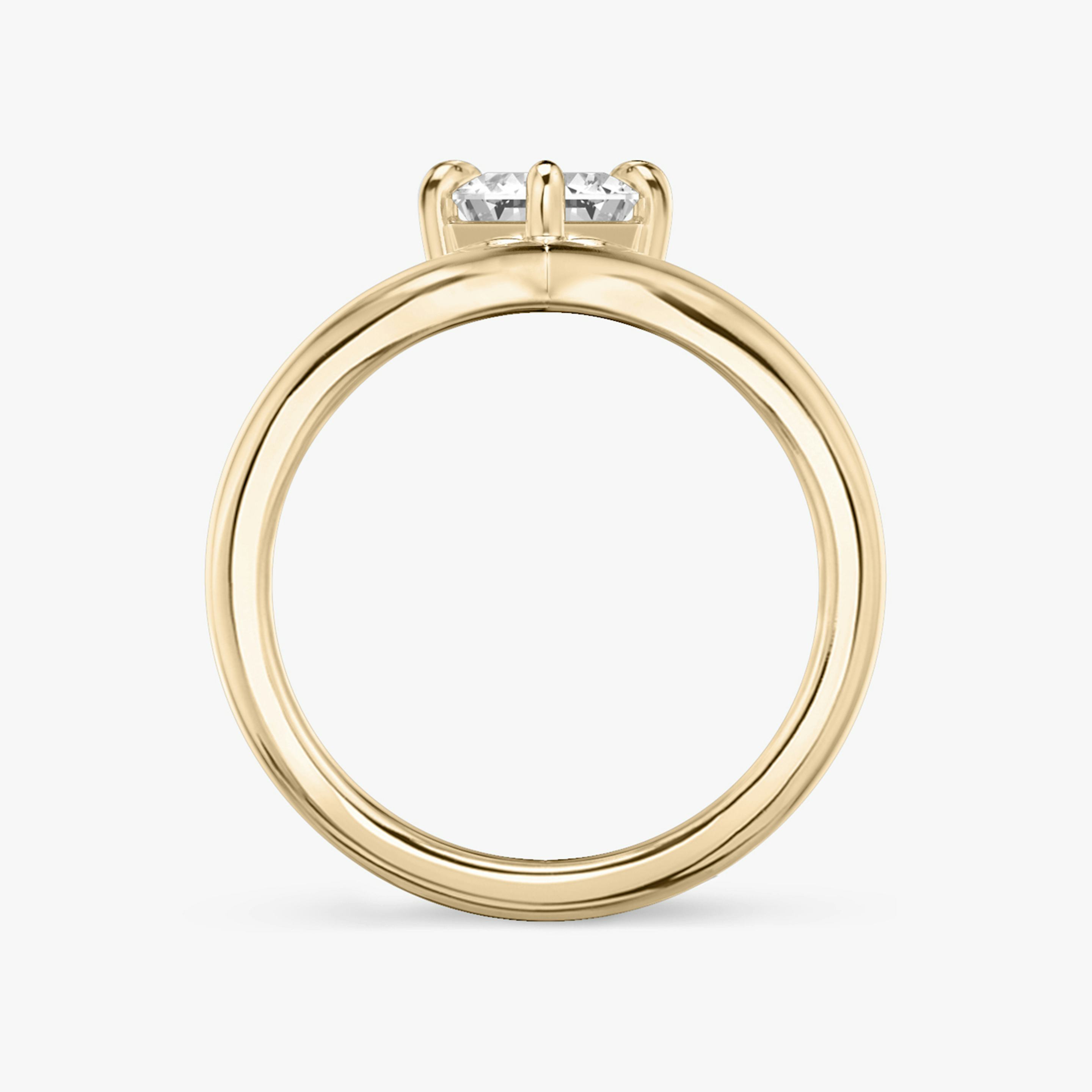 The Signature V | Emerald | 14k | 14k Rose Gold | Band: Plain | Diamond orientation: vertical | Carat weight: See full inventory