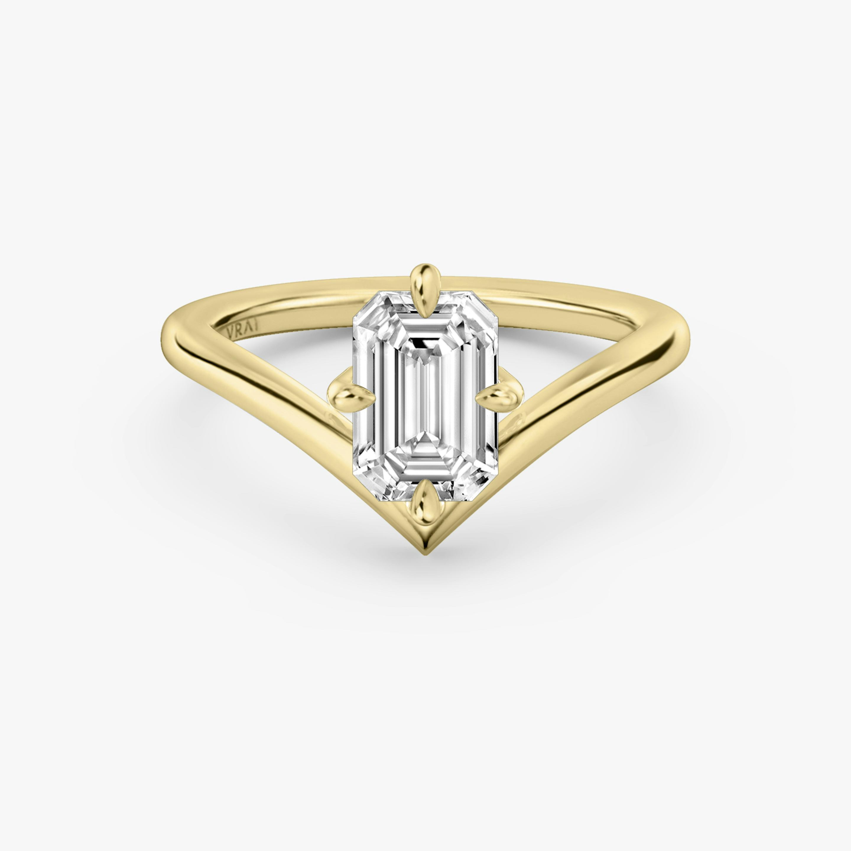 Signature V | Emerald | 18k | 18k Gelbgold | Ring: Schlicht | Diamantausrichtung: vertical | Karatgewicht: Gesamtbestand ansehen