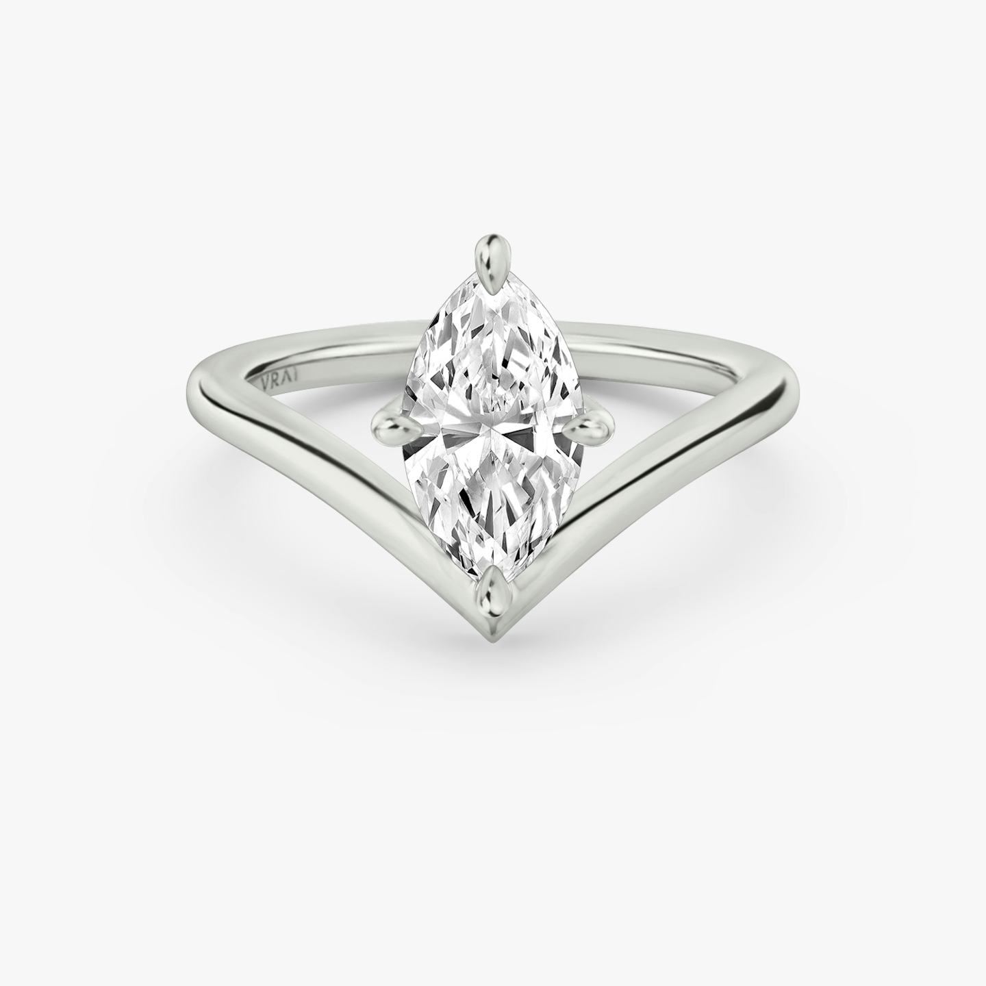 The Signature V | Pavé Marquise | Platinum | Band: Plain | Diamond orientation: vertical | Carat weight: See full inventory