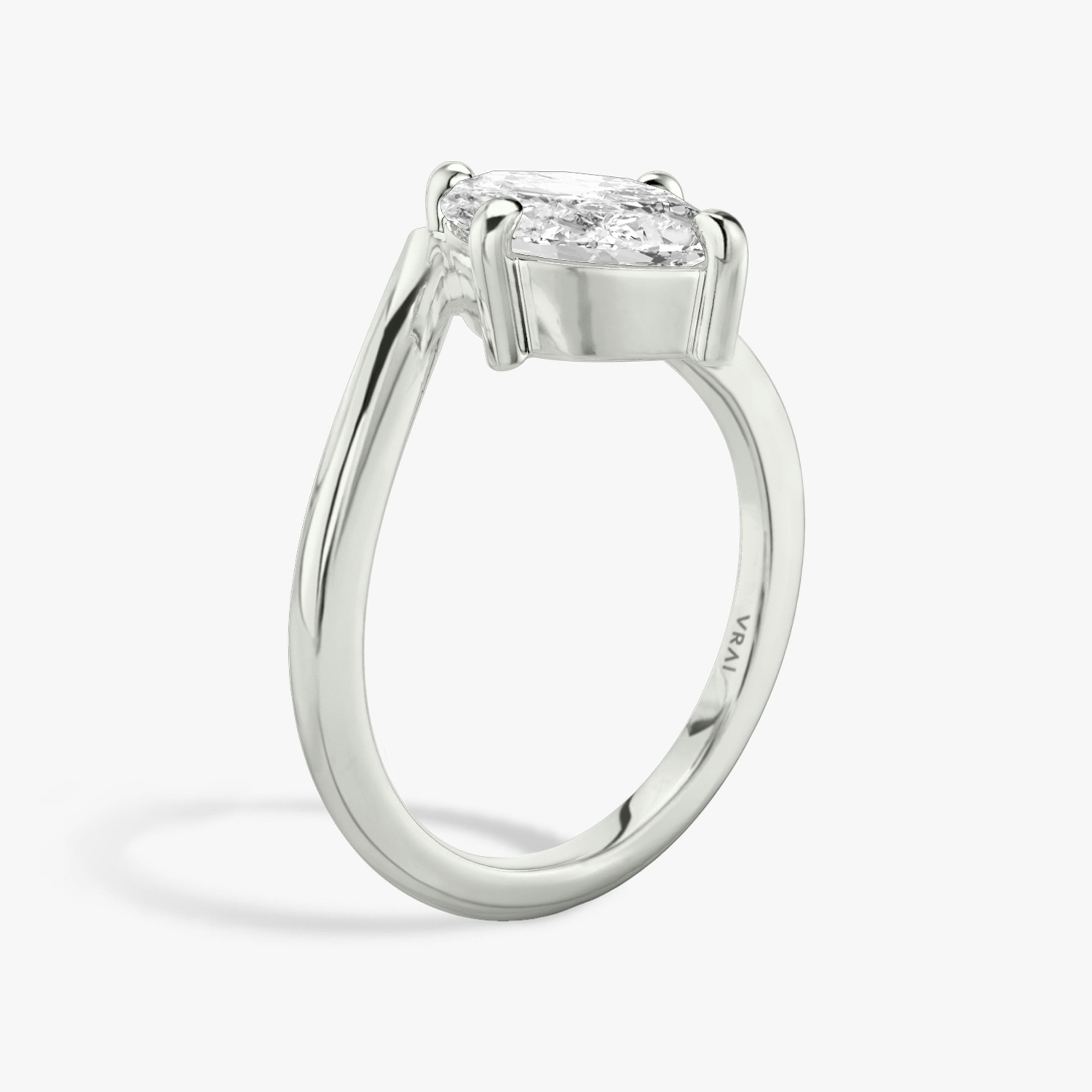 The Signature V | Pavé Marquise | Platinum | Band: Plain | Diamond orientation: vertical | Carat weight: See full inventory