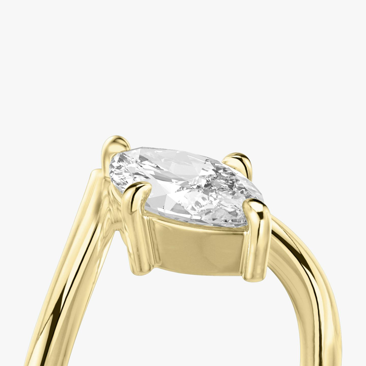 The Signature V | Pavé Marquise | 18k | 18k Yellow Gold | Band: Plain | Diamond orientation: vertical | Carat weight: See full inventory