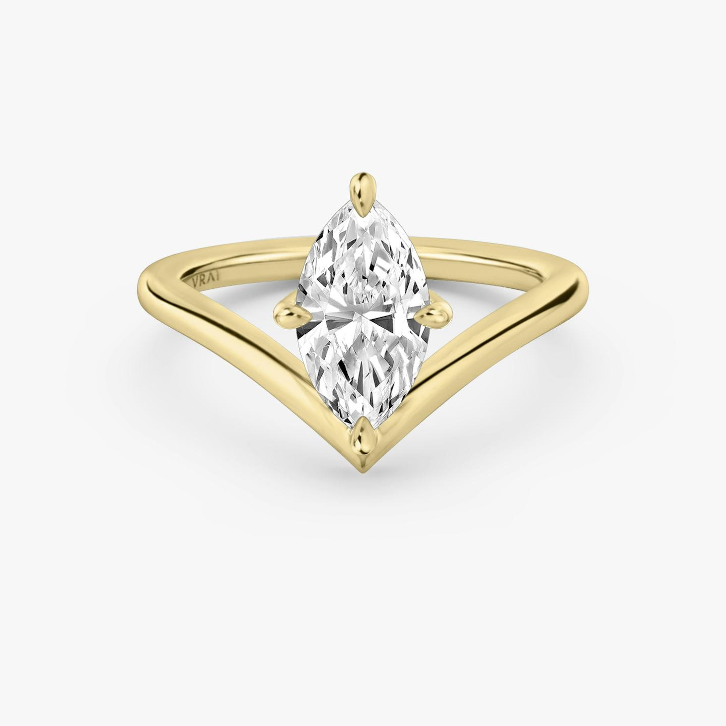 The Signature V | Pavé Marquise | 18k | 18k Yellow Gold | Band: Plain | Diamond orientation: vertical | Carat weight: See full inventory