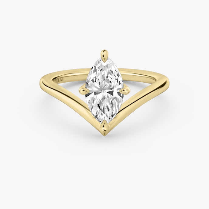 Anillo de compromiso Signature VMarquise | Yellow Gold