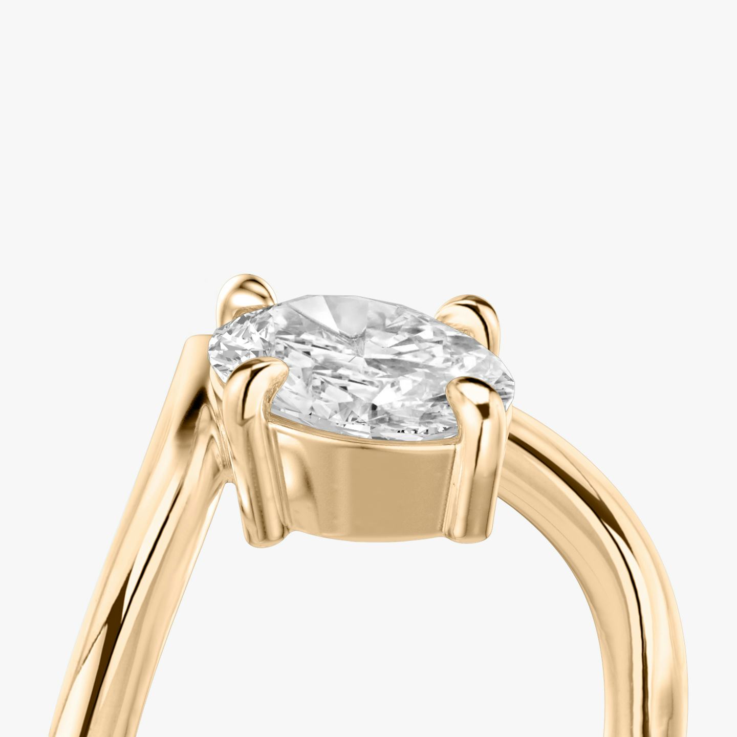 The Signature V | Oval | 14k | 14k Rose Gold | Band: Plain | Diamond orientation: vertical | Carat weight: See full inventory