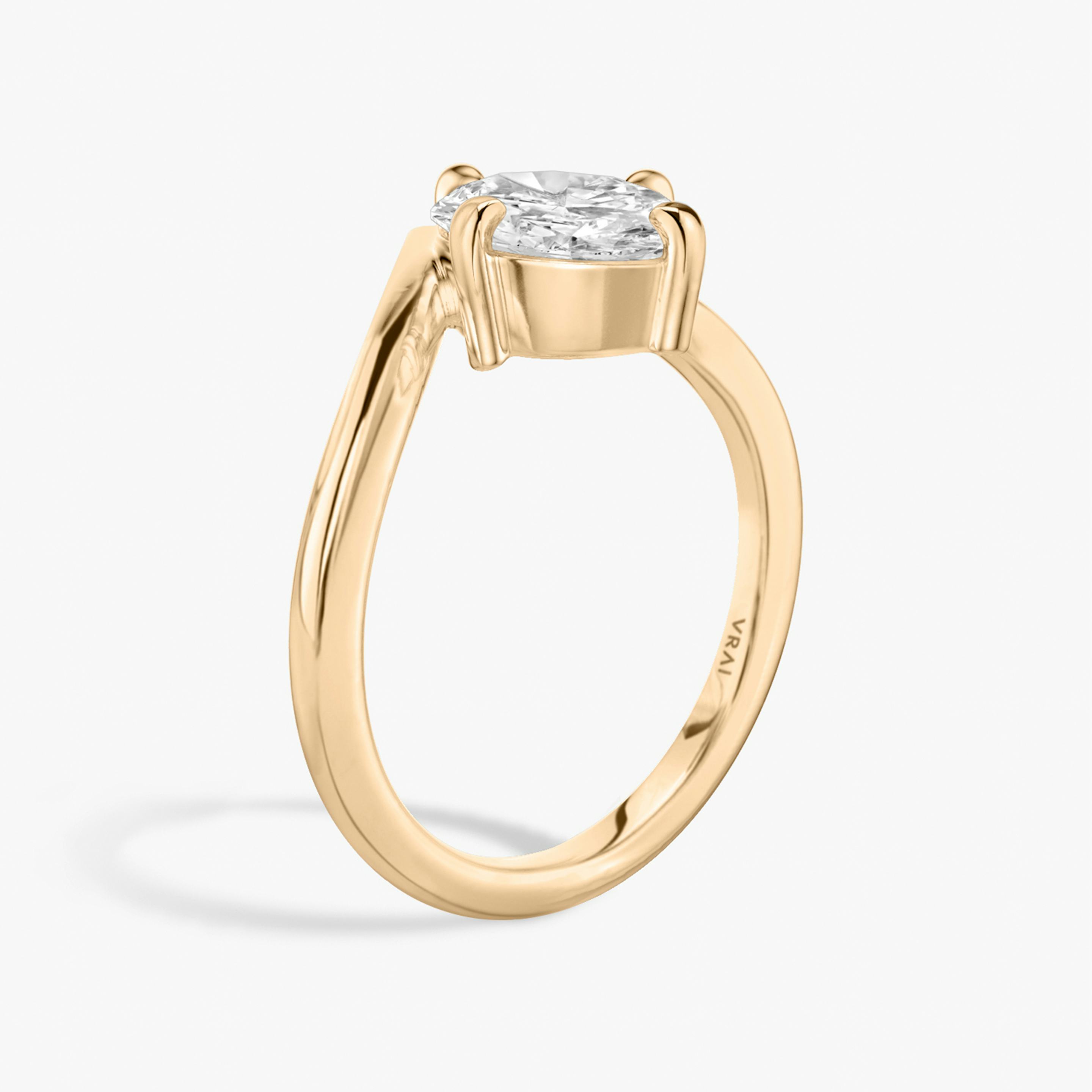 The Signature V | Oval | 14k | 14k Rose Gold | Band: Plain | Diamond orientation: vertical | Carat weight: See full inventory