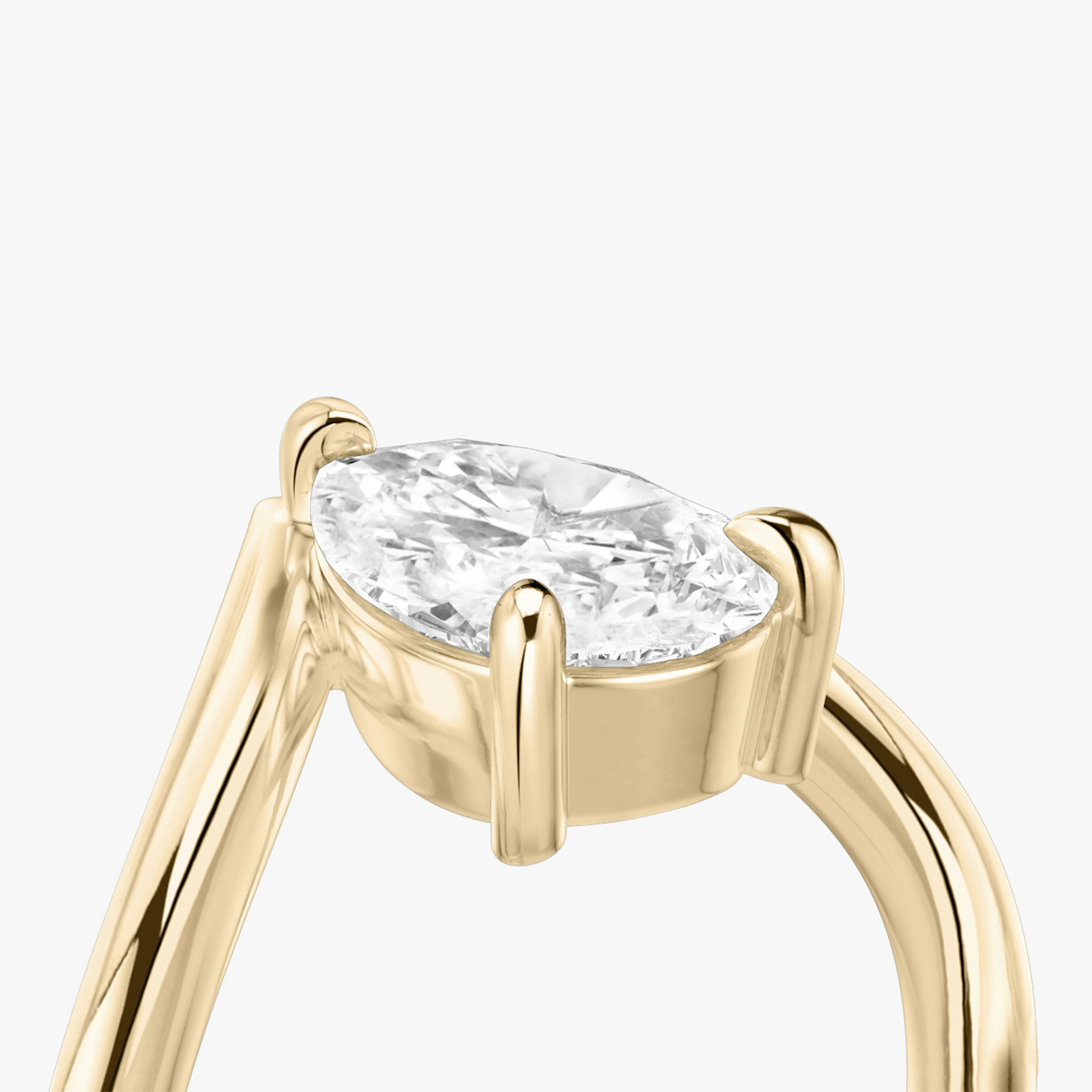 The Signature V | Pear | 14k | 14k Rose Gold | Band: Plain | Diamond orientation: vertical | Carat weight: See full inventory