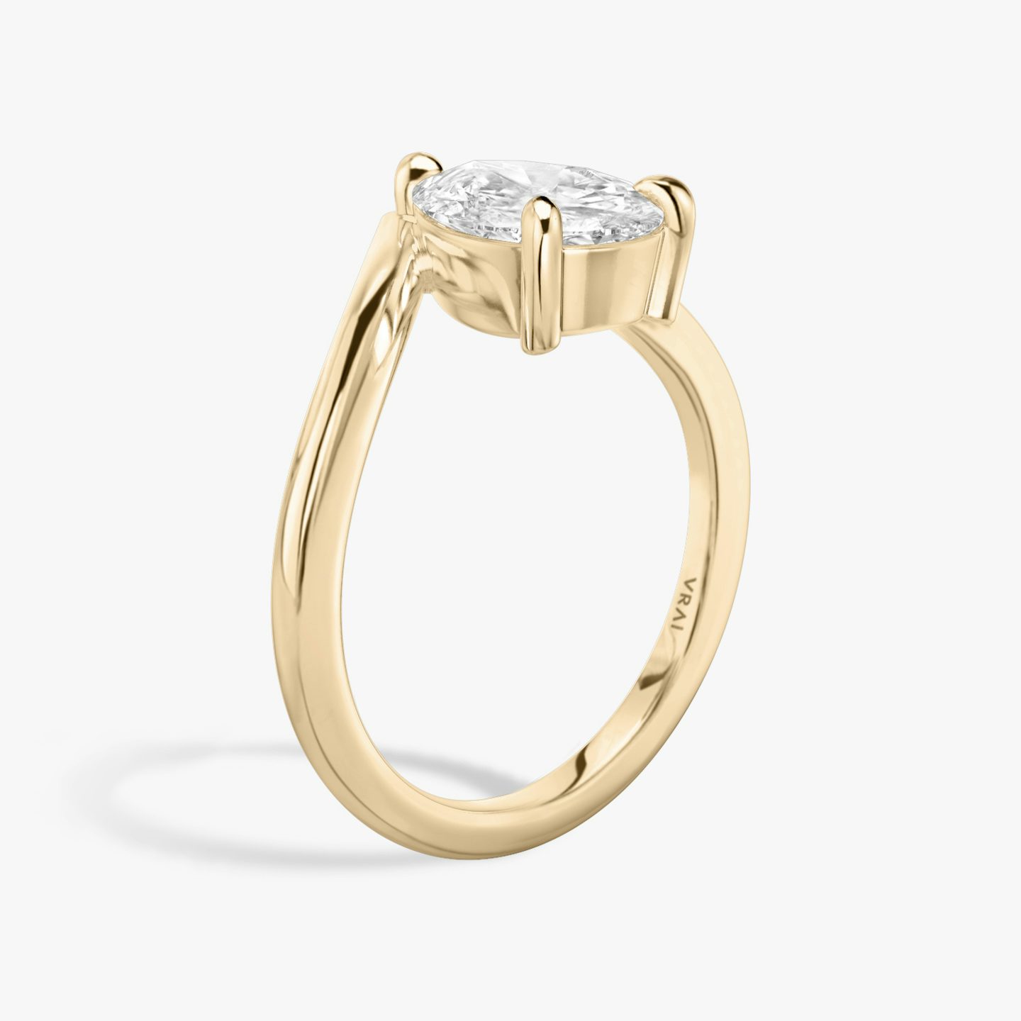 The Signature V | Pear | 14k | 14k Rose Gold | Band: Plain | Diamond orientation: vertical | Carat weight: See full inventory