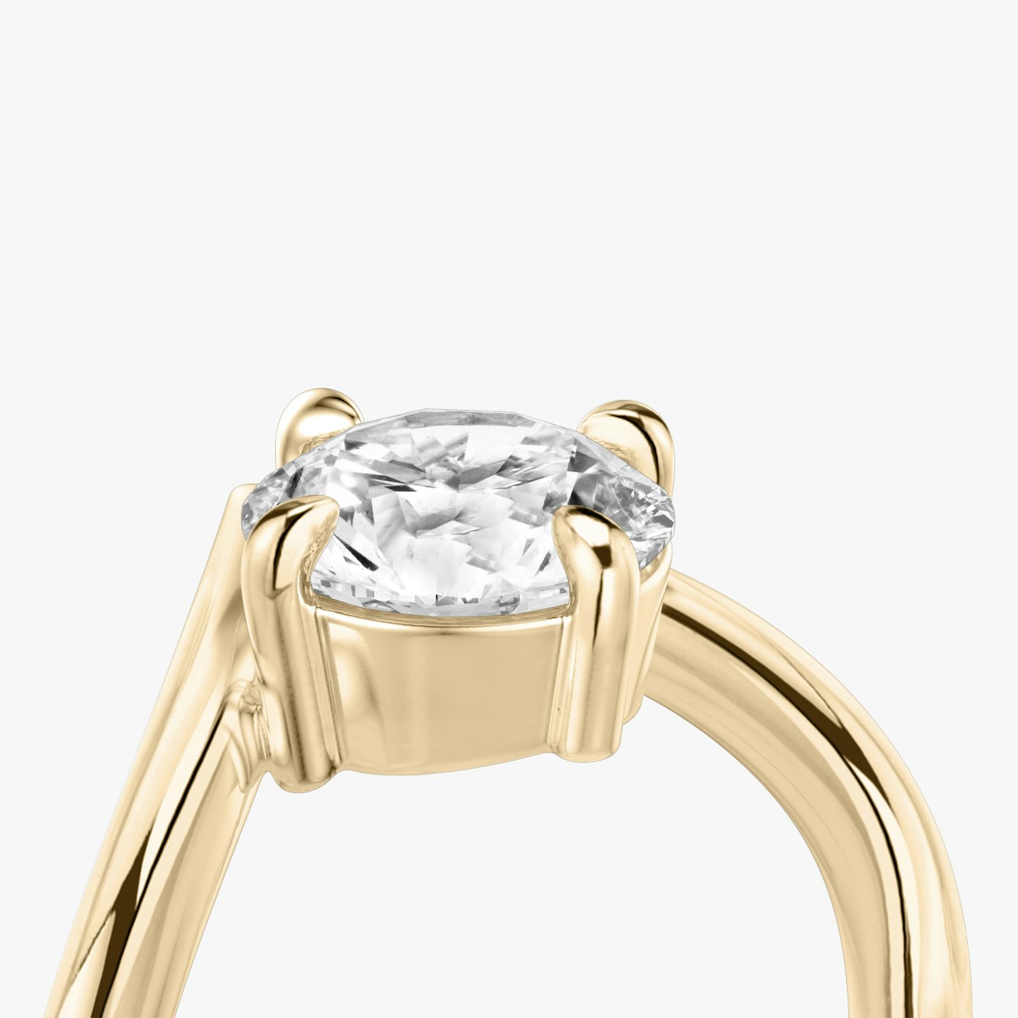 Bague de fiançailles Signature V | Rond Brillant | 14k | Or rose 14 carats | Anneau: Simple | Poids en carats: 1½ | Orientation du diamant: vertical
