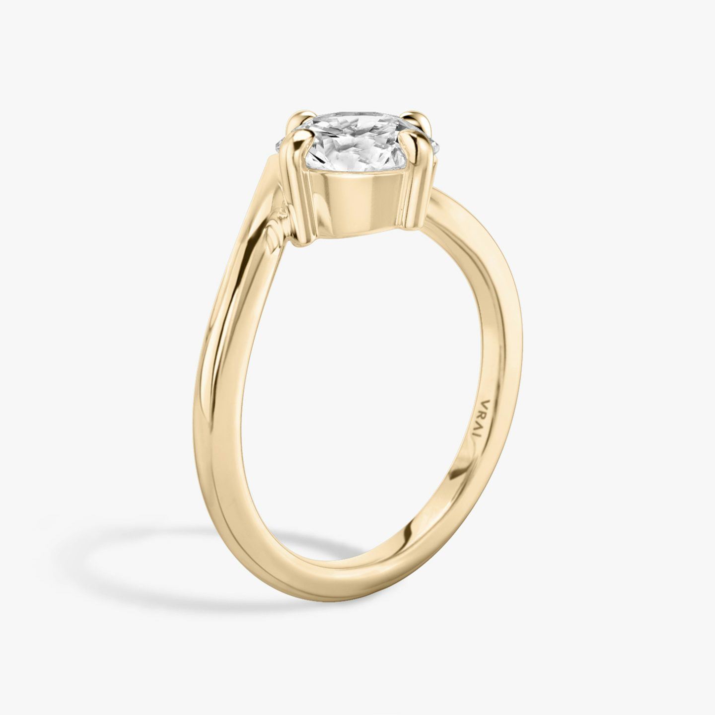 The Signature V | Round Brilliant | 14k | 14k Rose Gold | Band: Plain | Carat weight: See full inventory | Diamond orientation: vertical