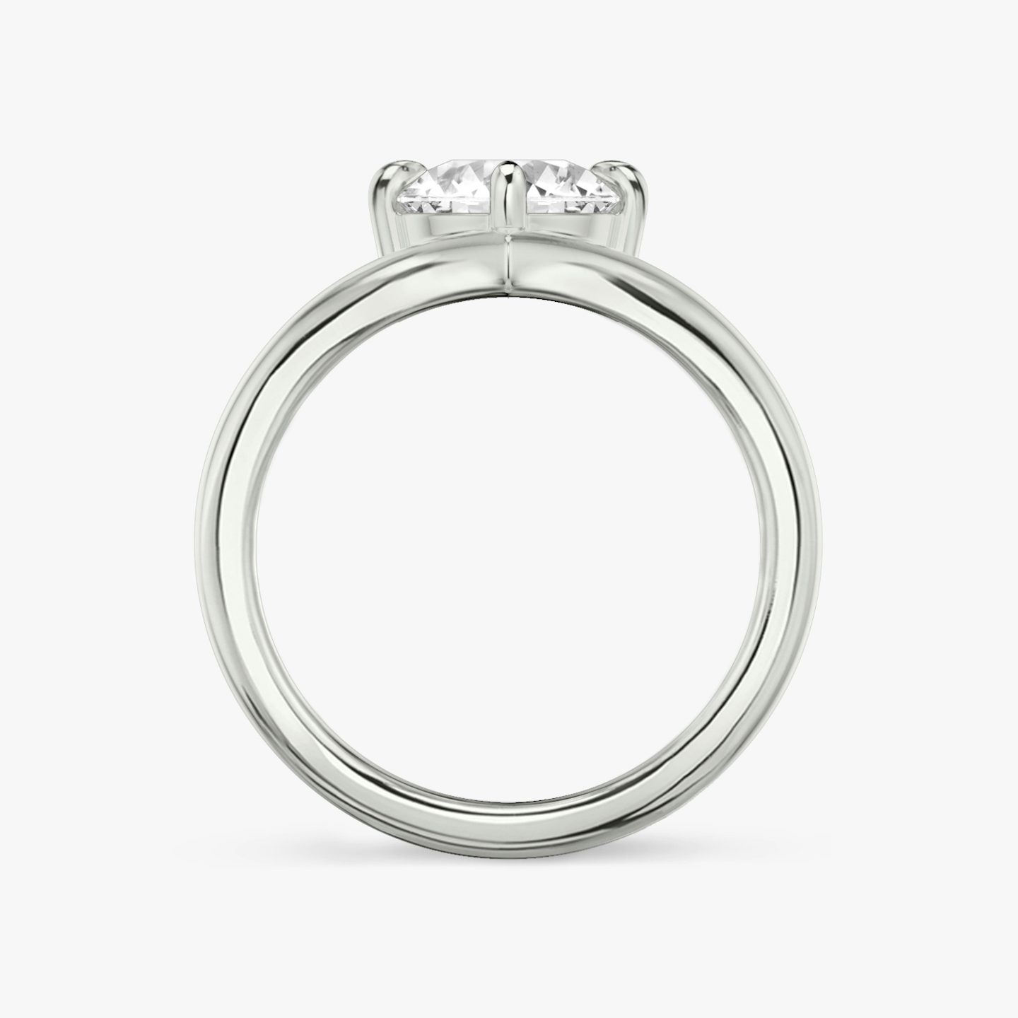 The Signature V | Round Brilliant | 18k | 18k White Gold | Band: Plain | Carat weight: See full inventory | Diamond orientation: vertical