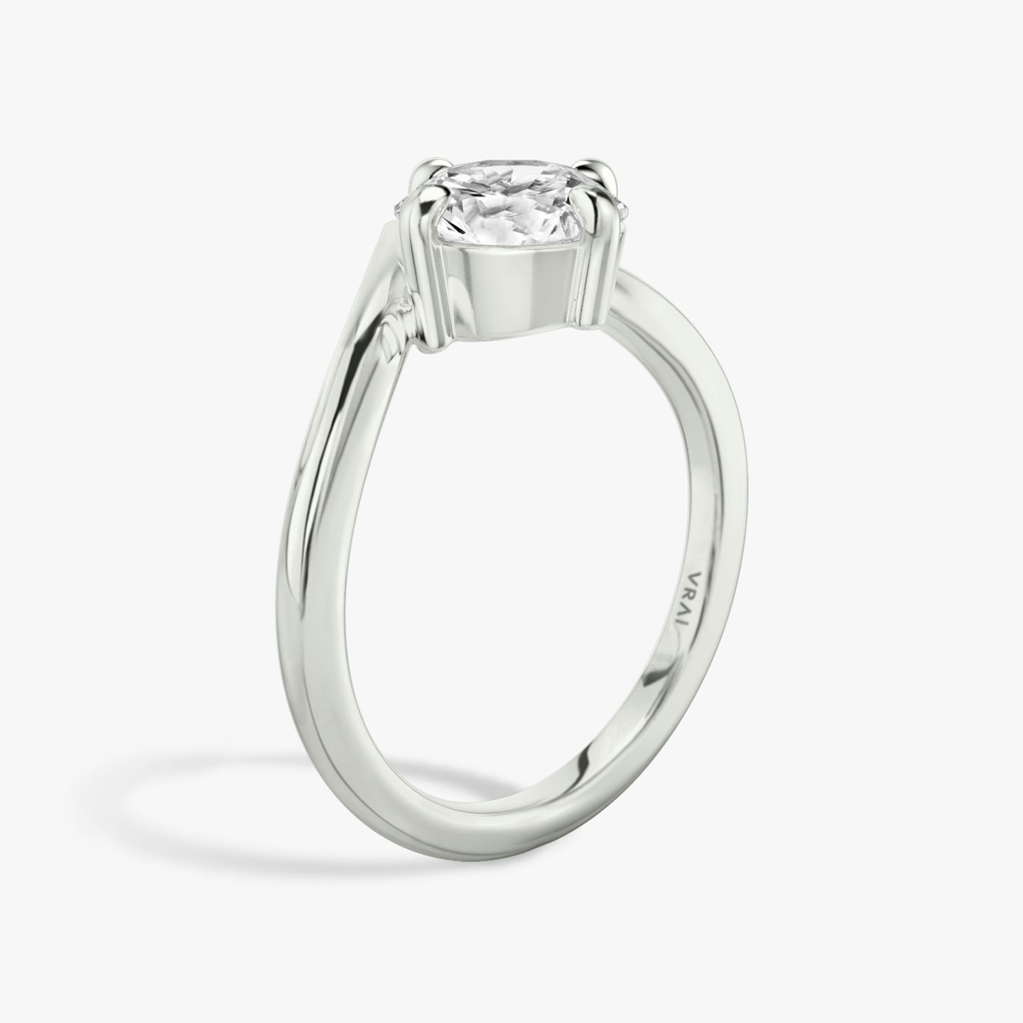 The Signature V | Round Brilliant | 18k | 18k White Gold | Band: Plain | Carat weight: See full inventory | Diamond orientation: vertical