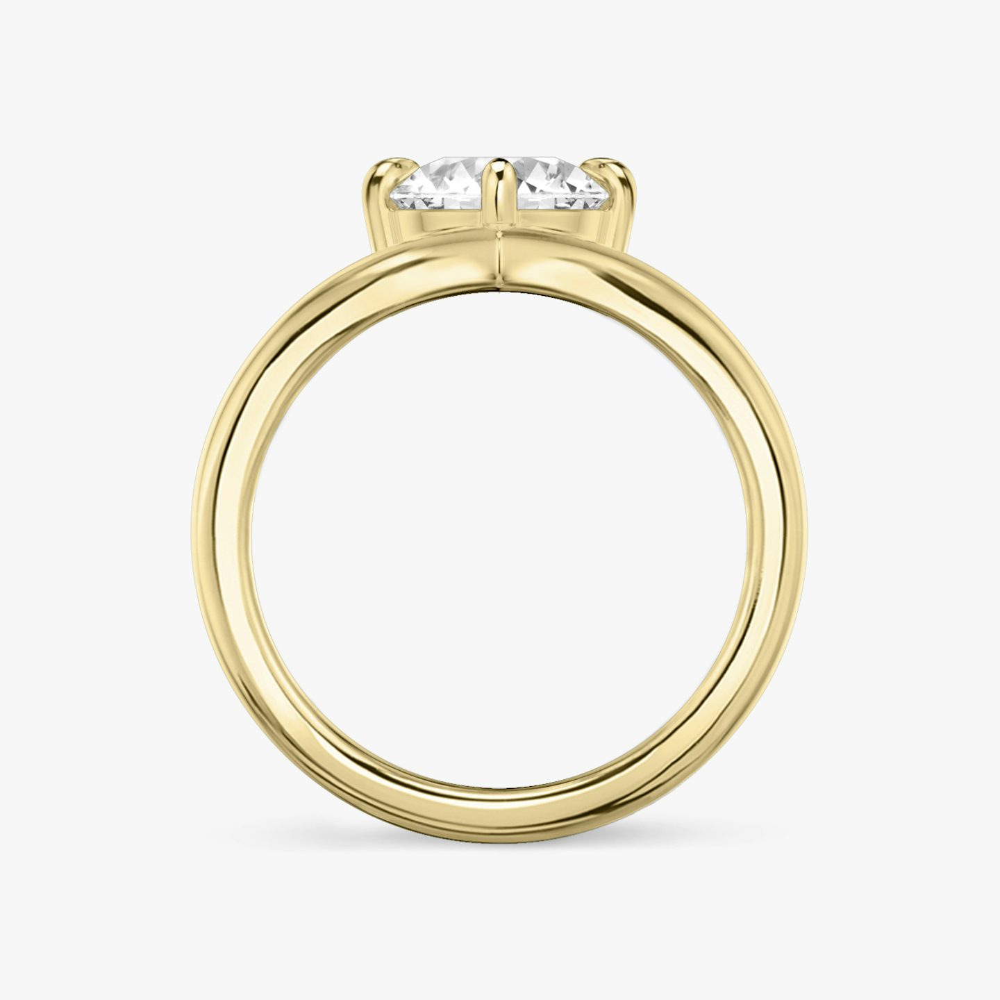 The Signature V | Round Brilliant | 18k | 18k Yellow Gold | Band: Plain | Carat weight: See full inventory | Diamond orientation: vertical
