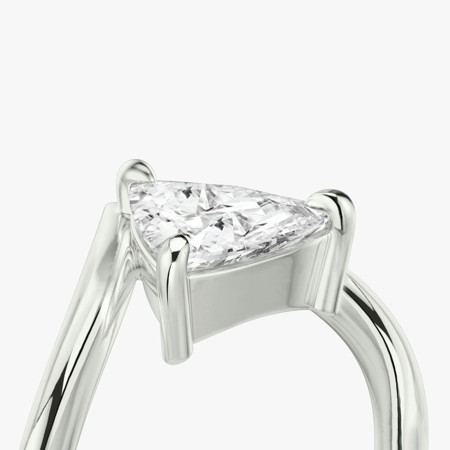 The Signature V | Trillion | 18k | 18k White Gold | Band: Plain | Diamond orientation: vertical | Carat weight: See full inventory