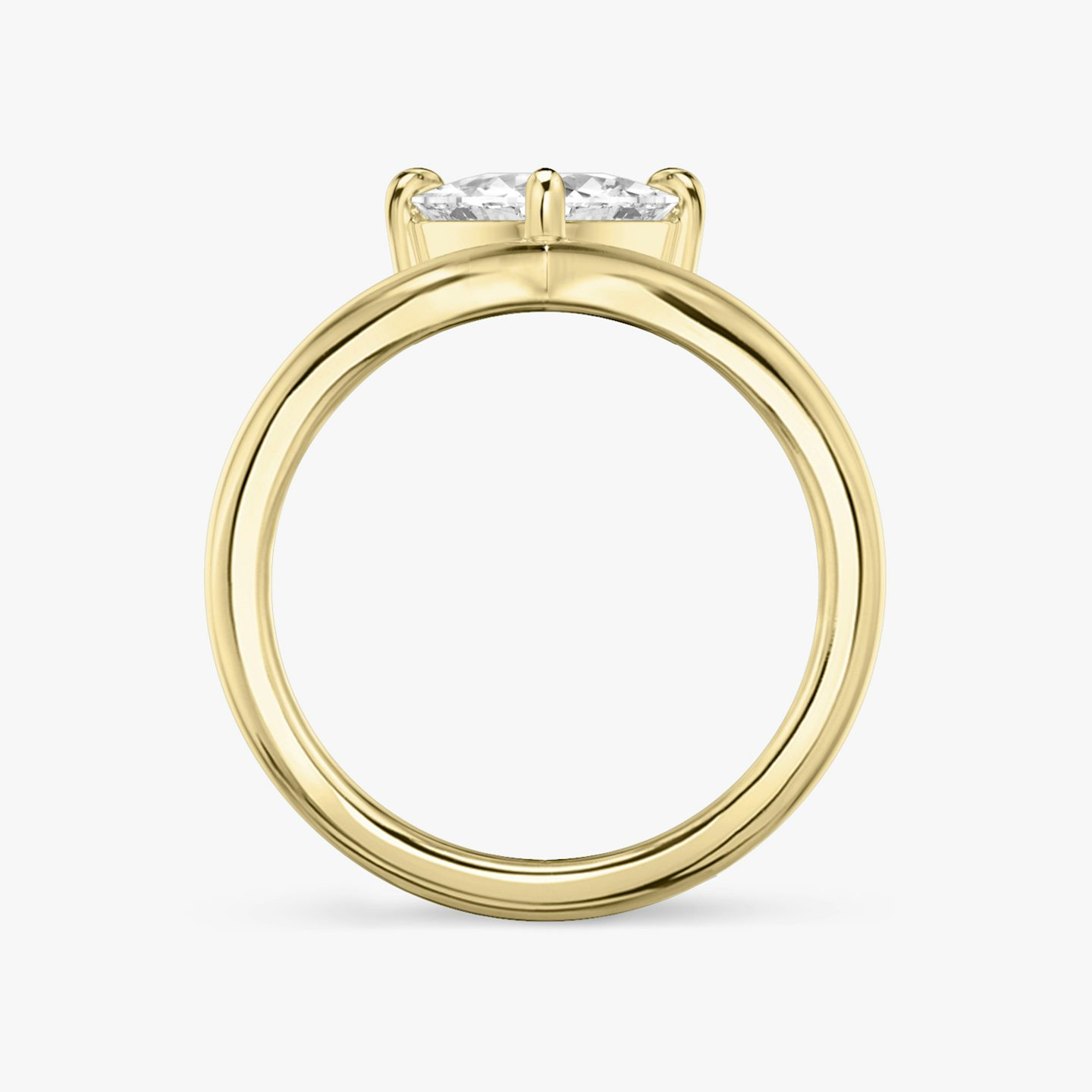 undefined | Trillion | 18k | 18k Yellow Gold | Band: Plain | Diamond orientation: vertical | Carat weight: See full inventory