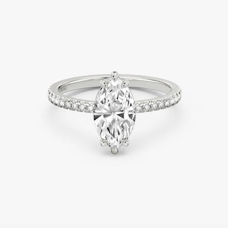 Platinum Signature Solitaire engagement ring with Marquise cut diamond