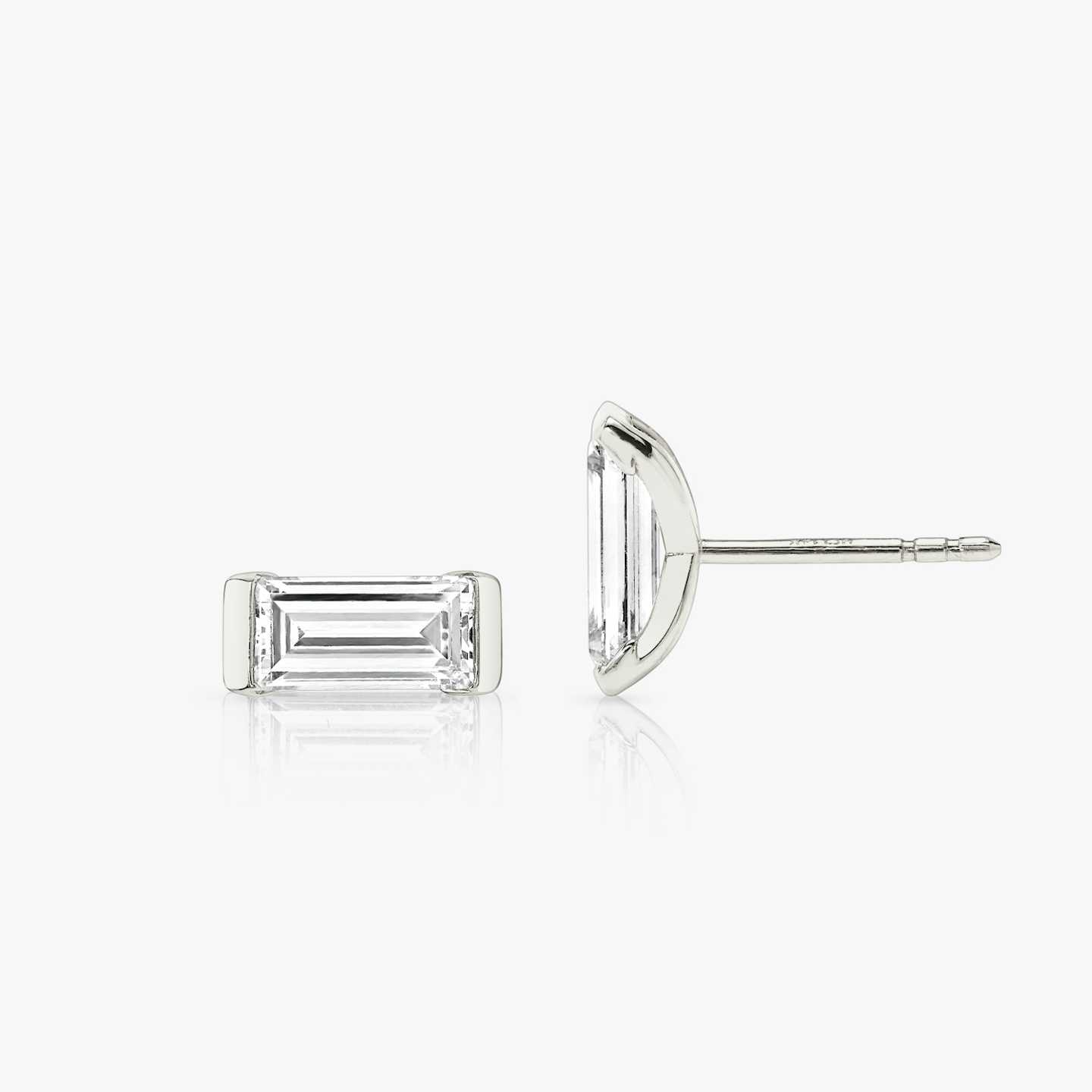 Baguette Semi Bezel Studs Closeup image of Baguette Semi Bezel Studs