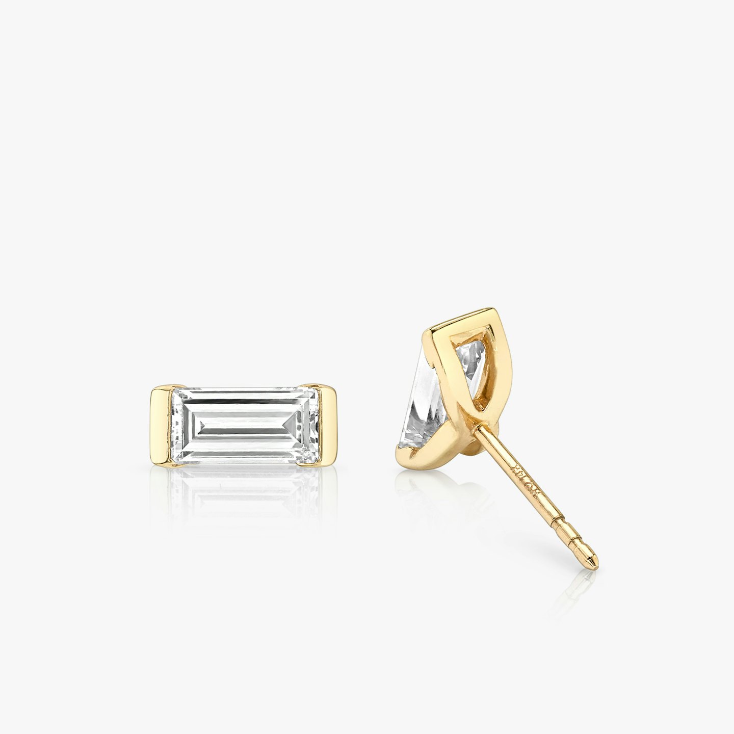 Baguette Semi Bezel Studs Closeup image of Baguette Semi Bezel Studs