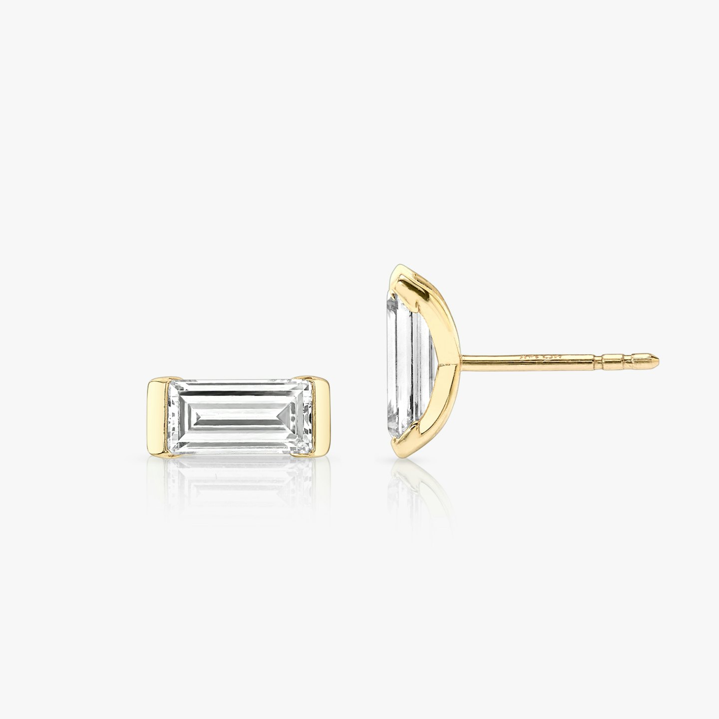 Baguette Semi Bezel Studs Closeup image of Baguette Semi Bezel Studs