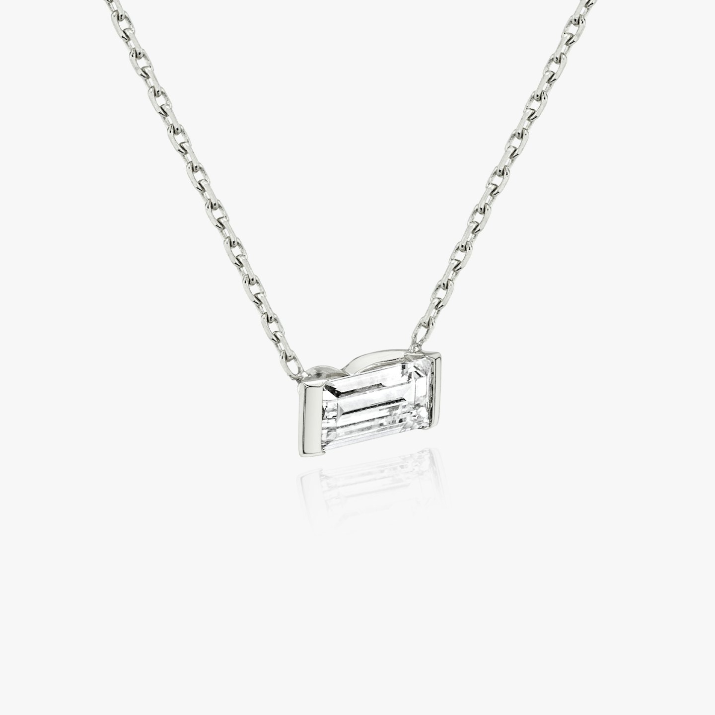 Baguette Semi-Bezel Necklace Closeup image of Baguette Semi-Bezel Necklace