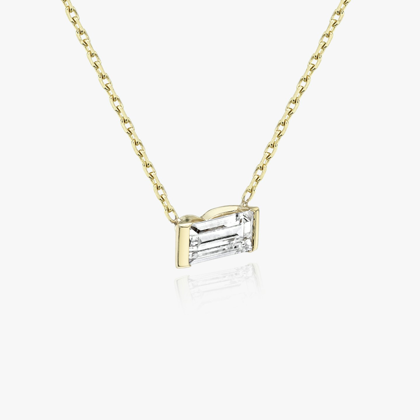 Baguette Semi-Bezel Necklace Closeup image of Baguette Semi-Bezel Necklace