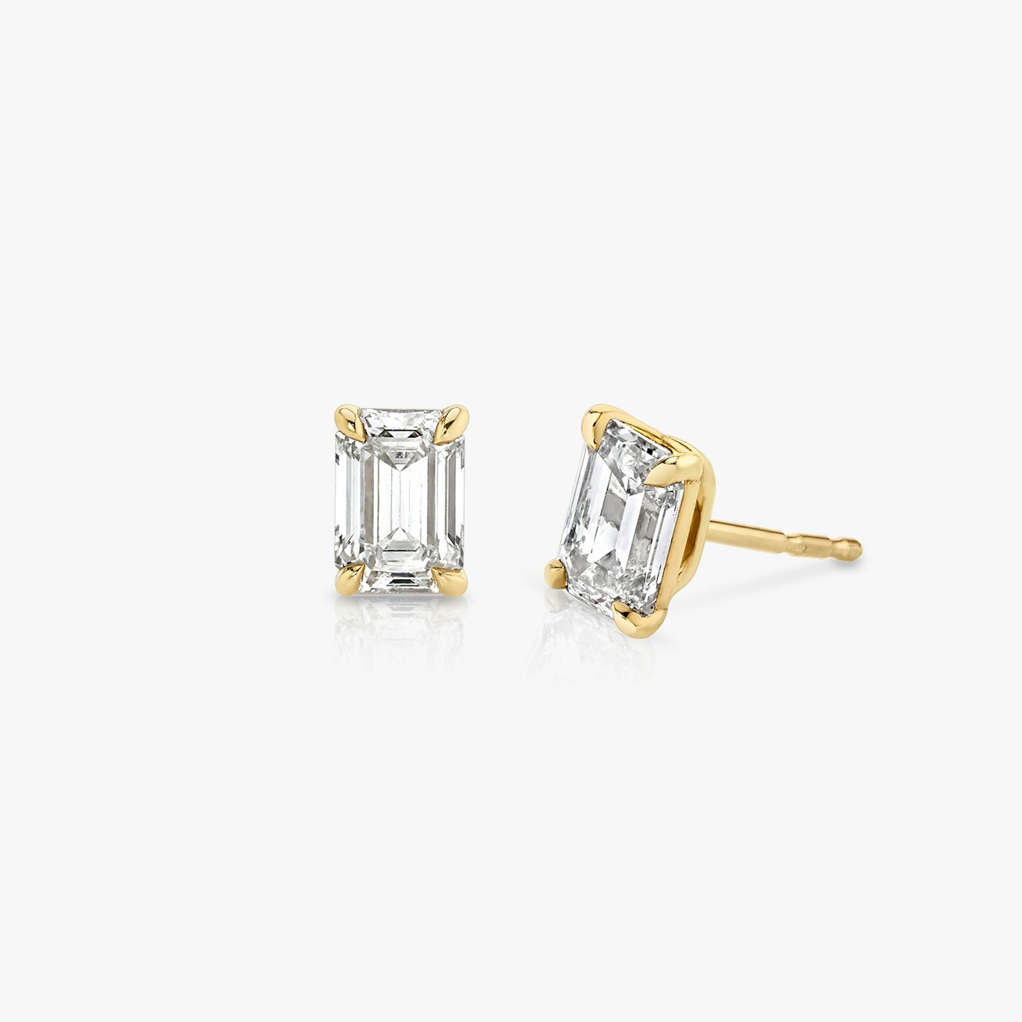 VRAI Solitaire Stud | Emerald | 14k | 18k Yellow Gold | Carat weight: See full inventory