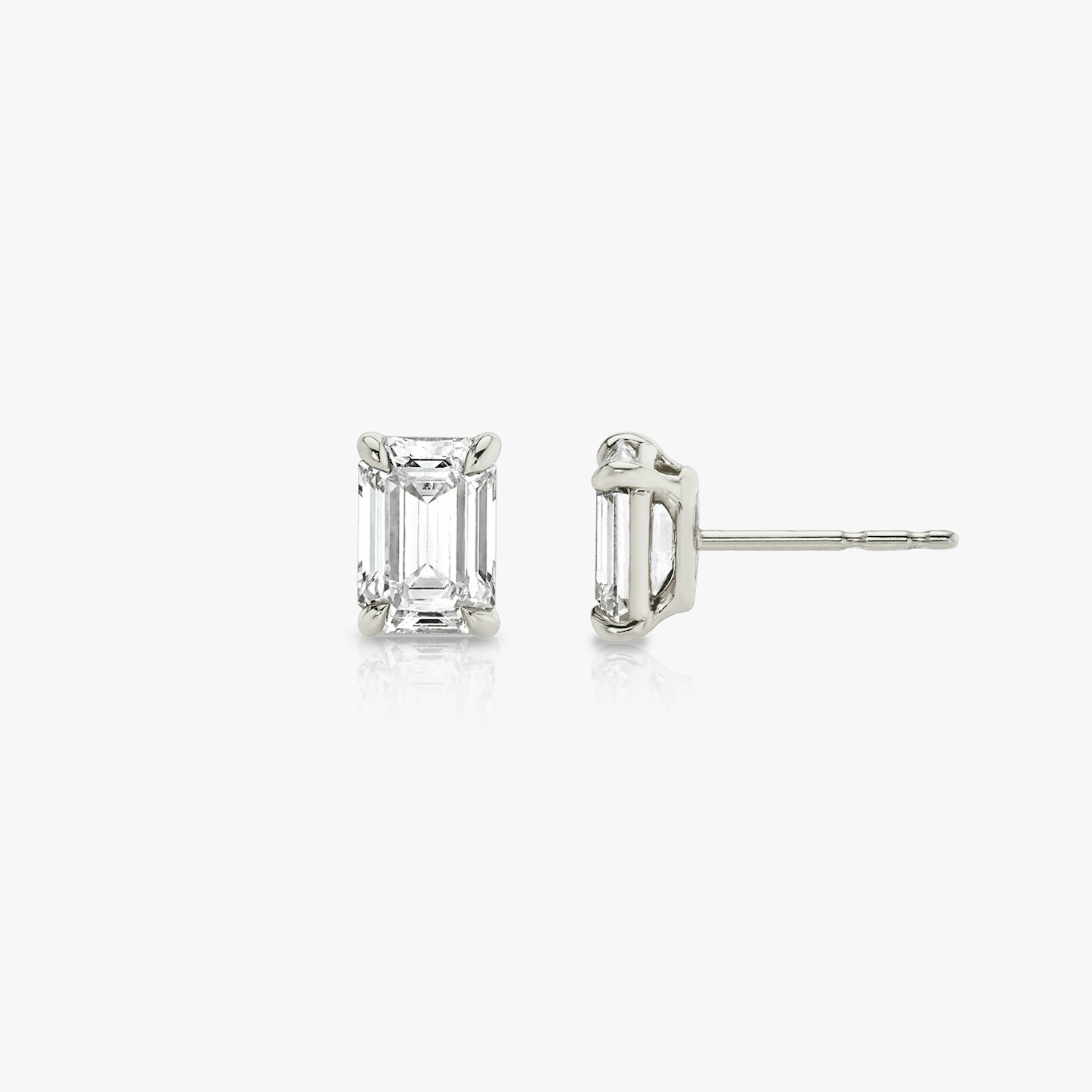 VRAI Solitaire Stud | Emerald | 14k | 18k White Gold | Carat weight: 1/2
