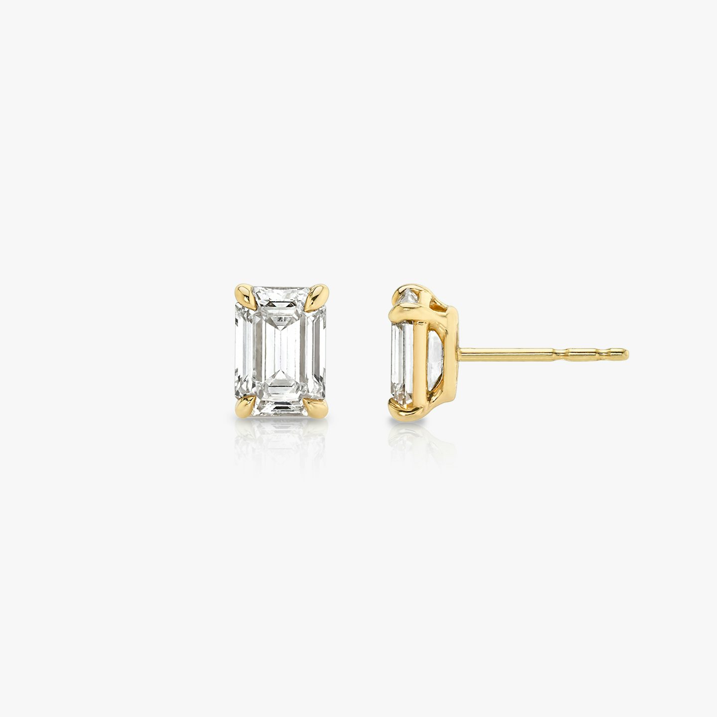VRAI Solitaire Stud | Emerald | 14k | 18k Yellow Gold | Carat weight: See full inventory