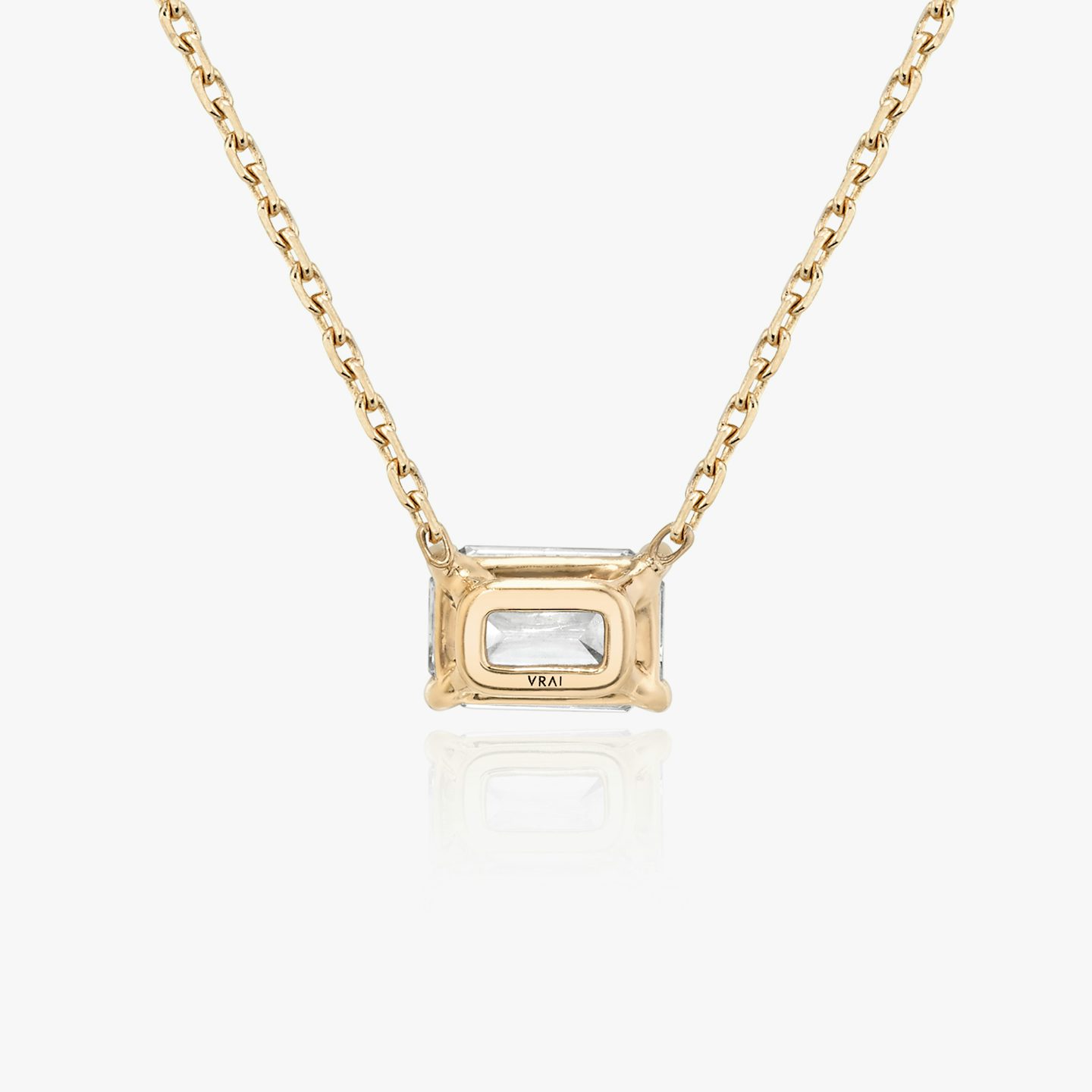 VRAI Solitaire Necklace | Emerald | 14k | 14k Rose Gold | Carat weight: 1