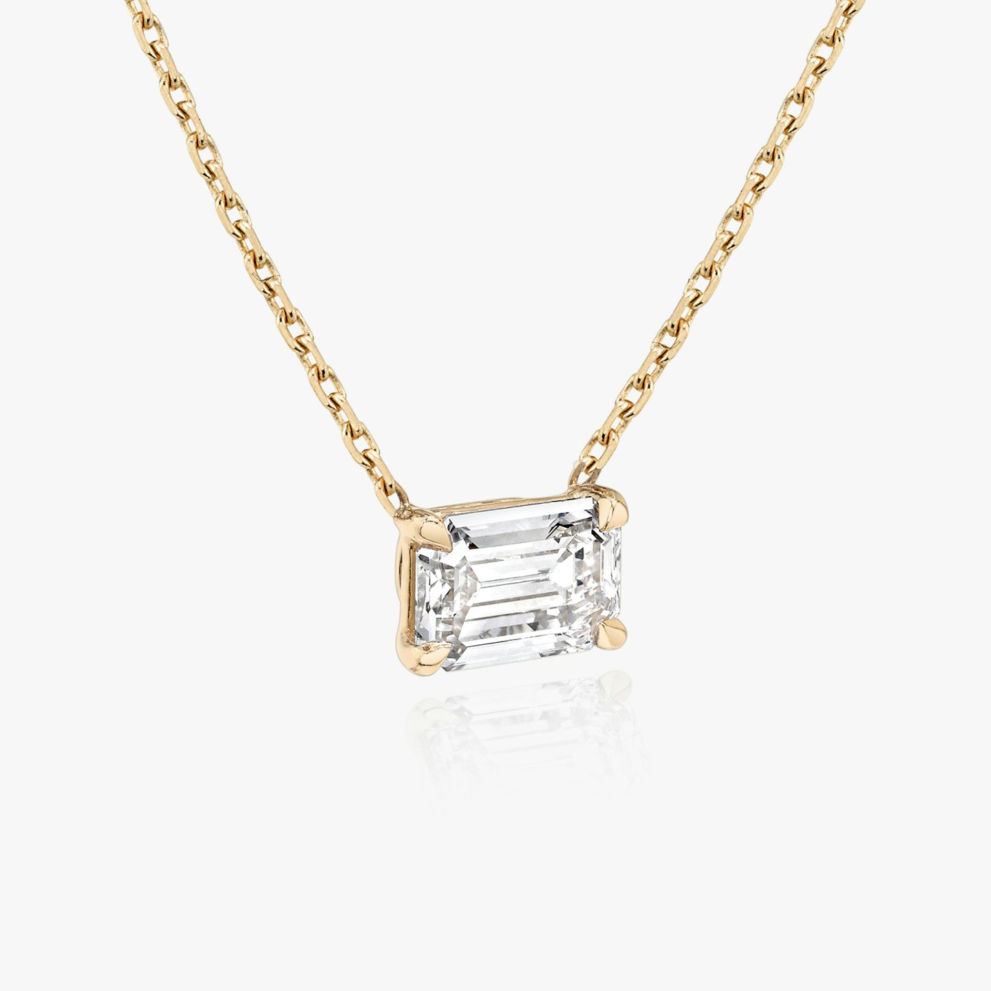 VRAI Solitaire Necklace | Emerald | 14k | 14k Rose Gold | Carat weight: 1/2