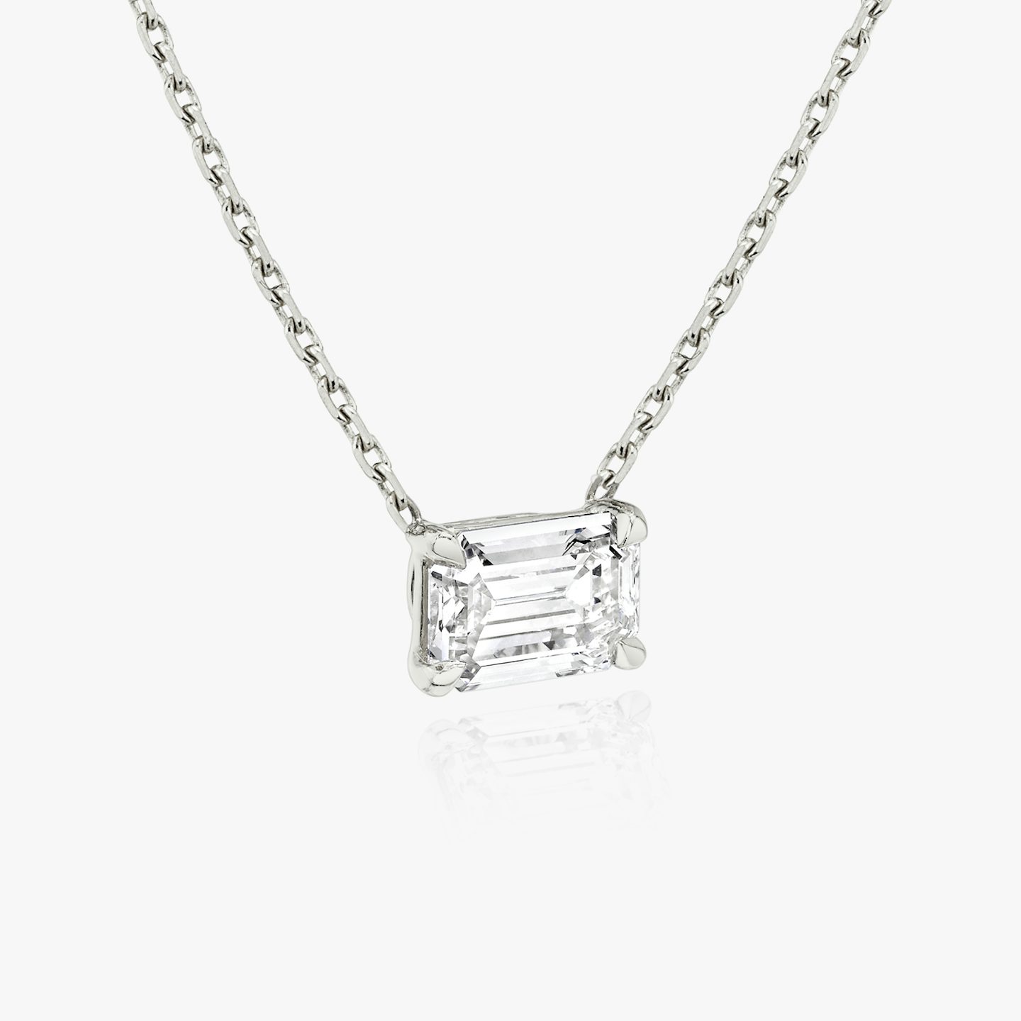 VRAI Solitaire Necklace | Emerald | 14k | 18k White Gold | Carat weight: 3/4