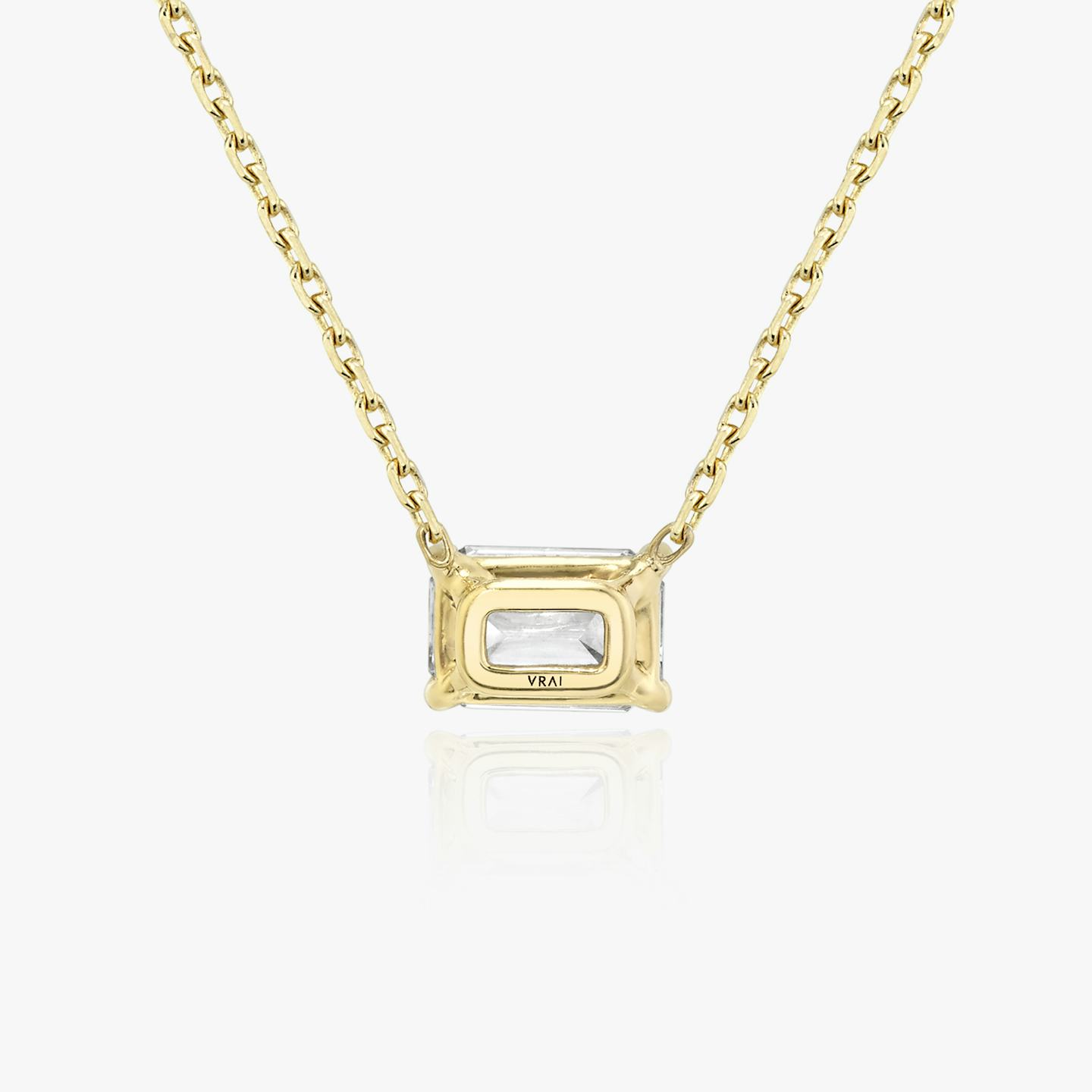 VRAI Solitaire Necklace | Emerald | 14k | 18k Yellow Gold | Carat weight: 1/4