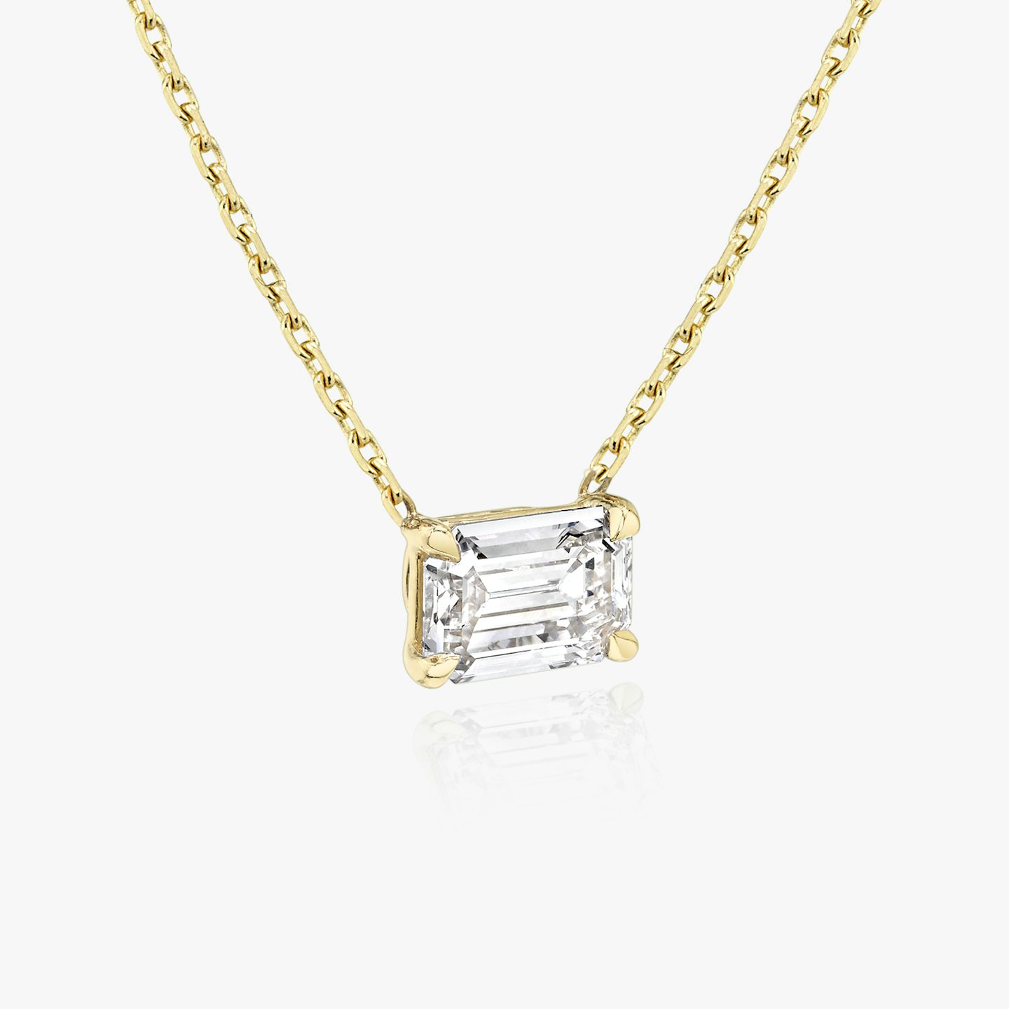 VRAI Solitaire Necklace | Emerald | 14k | 18k Yellow Gold | Carat weight: See full inventory