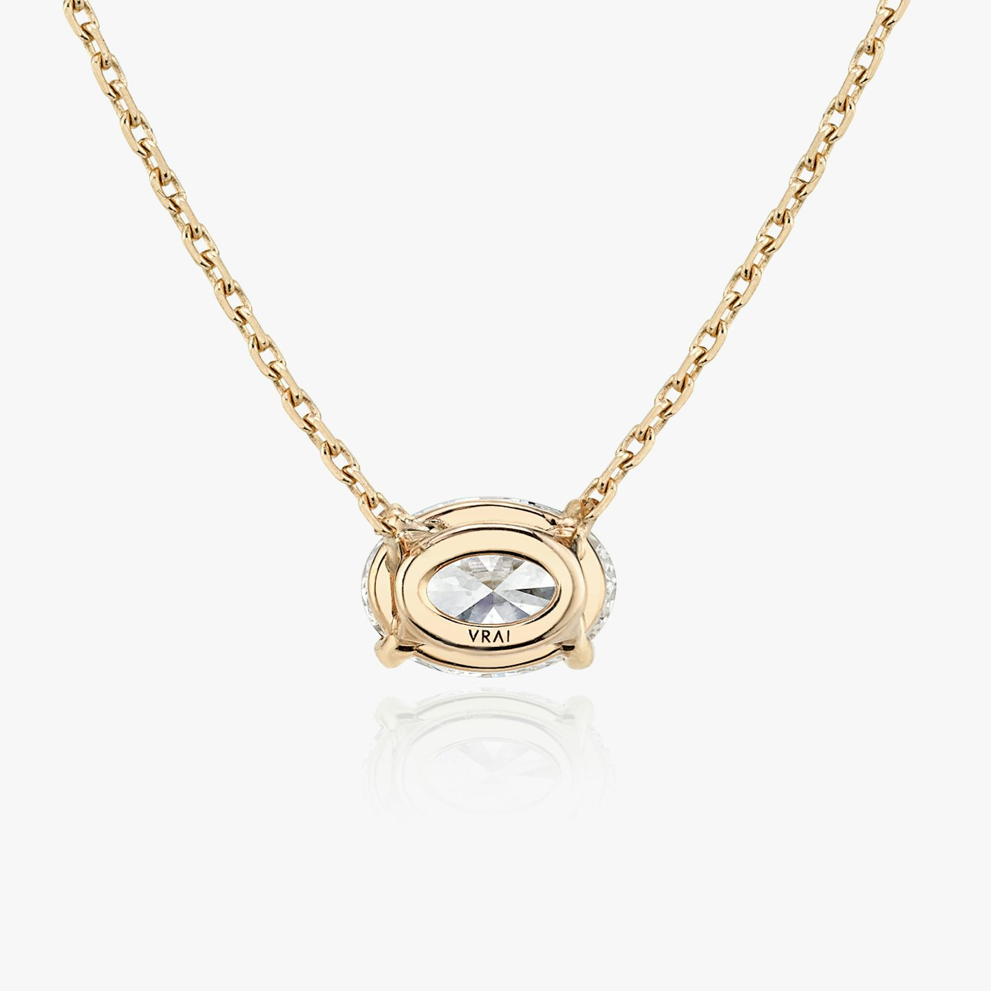 VRAI Solitaire Necklace | Oval | 14k | 14k Rose Gold | Carat weight: 1