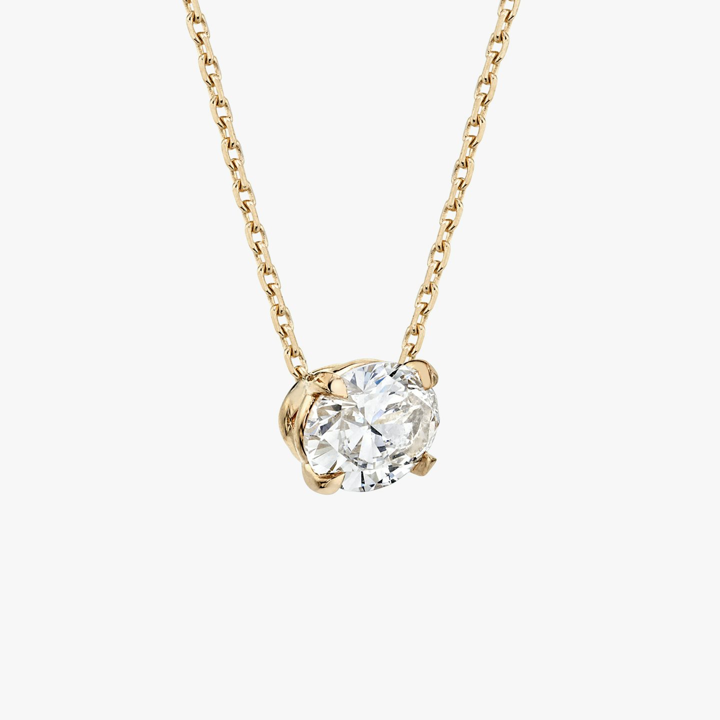 VRAI Solitaire Necklace | Oval | 14k | 14k Rose Gold | Carat weight: 1/2