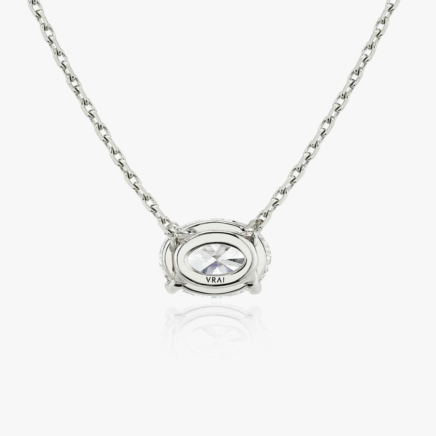 VRAI Solitaire Necklace | Oval | 14k | 18k White Gold | Carat weight: 1