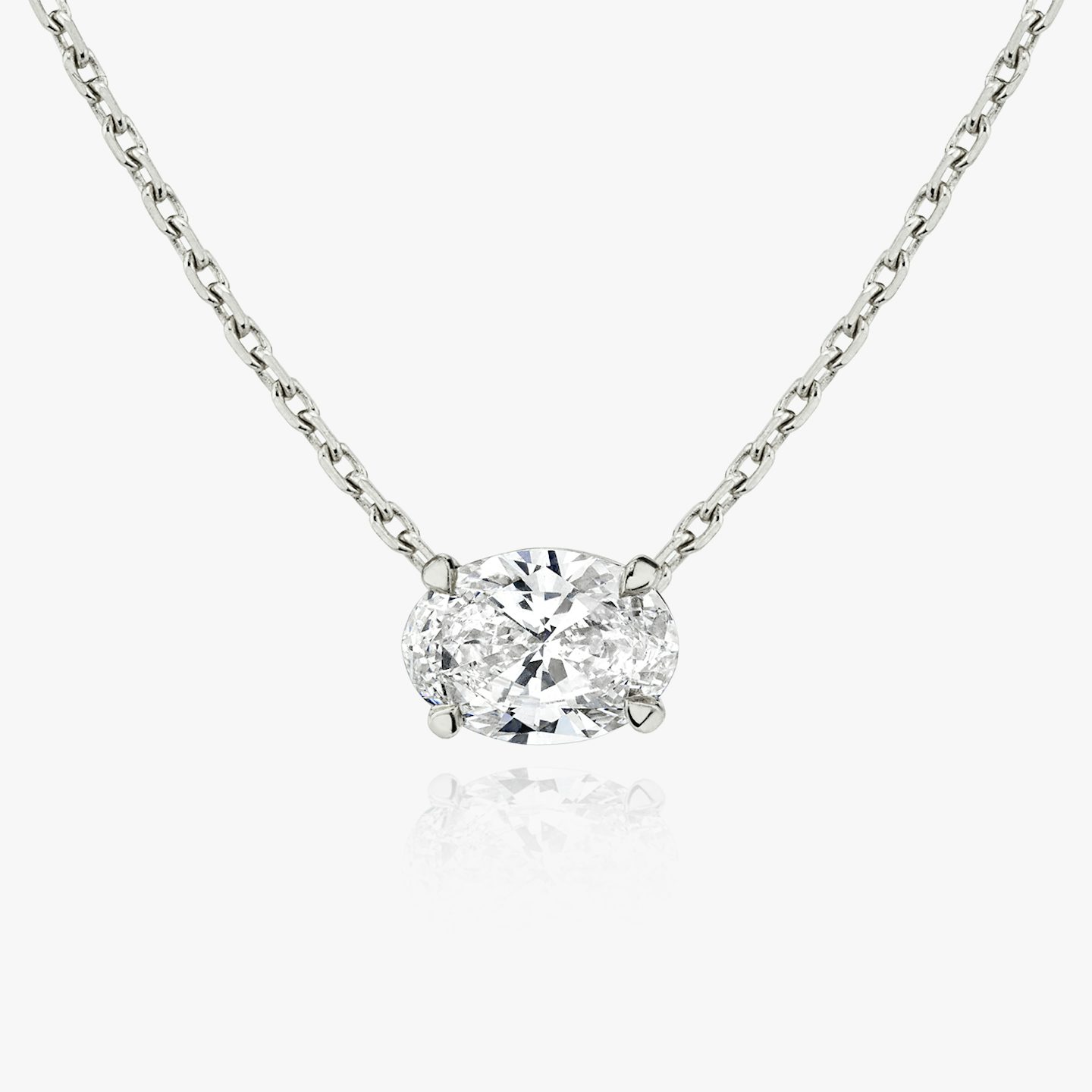 VRAI Solitaire Necklace | Oval | 14k | 18k White Gold | Carat weight: 1/2