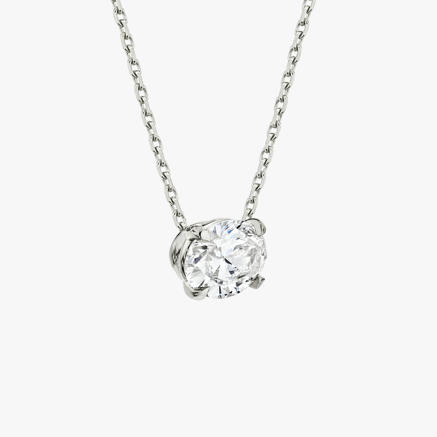 VRAI Solitaire Necklace | Oval | 14k | 18k White Gold | Carat weight: 3/4