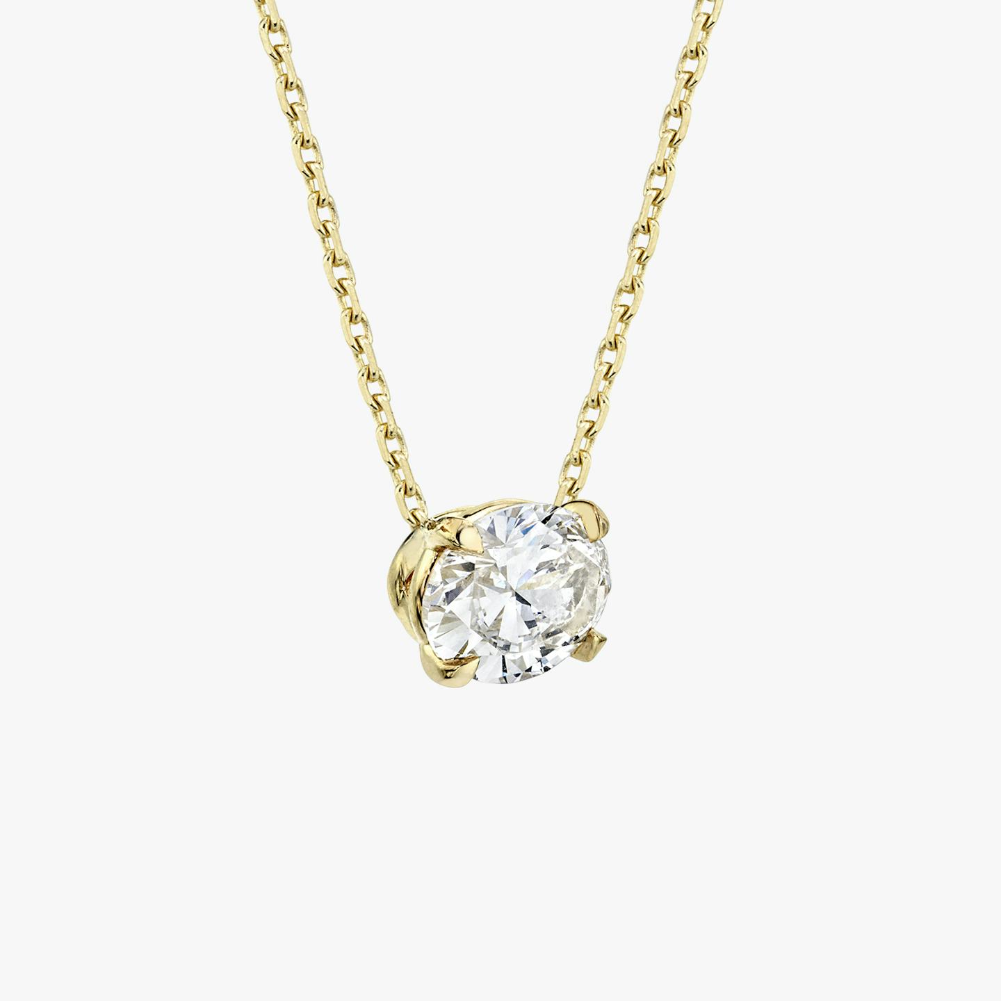 VRAI Solitaire Necklace | Oval | 14k | 18k Yellow Gold | Carat weight: 1/4