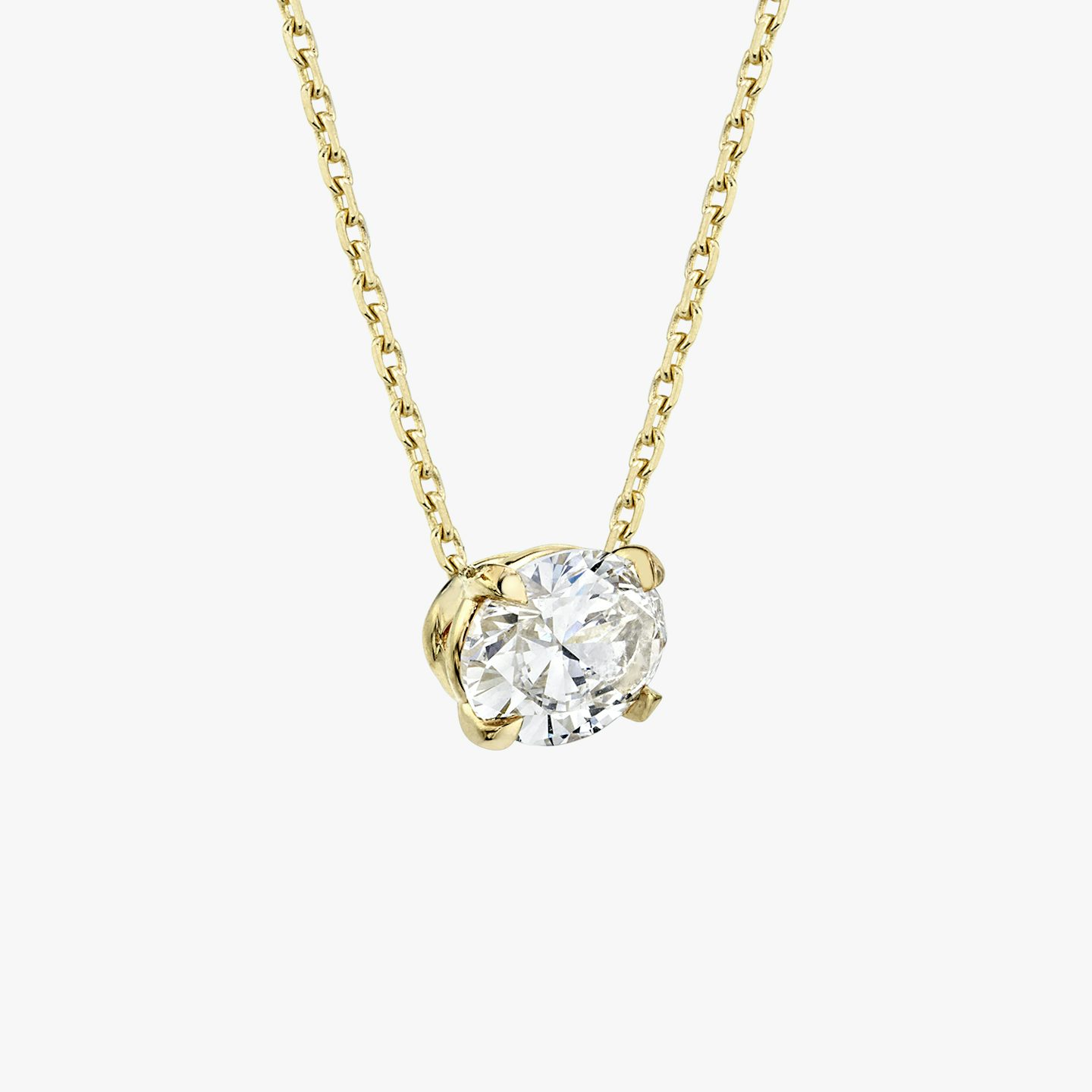 VRAI Solitaire Necklace | Oval | 14k | 18k Yellow Gold | Carat weight: See full inventory